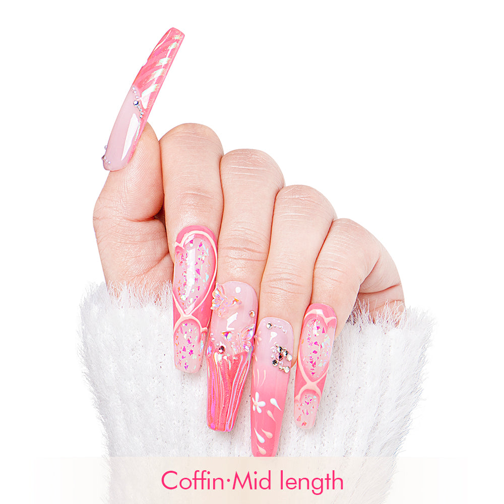 Pink Fantasy Handmade Nails H327