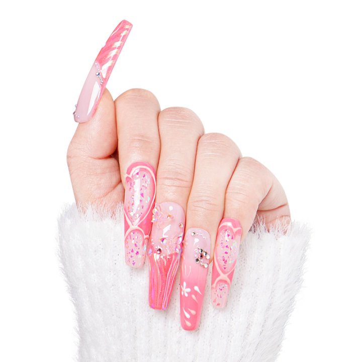 Pink Fantasy Handmade Nails H327