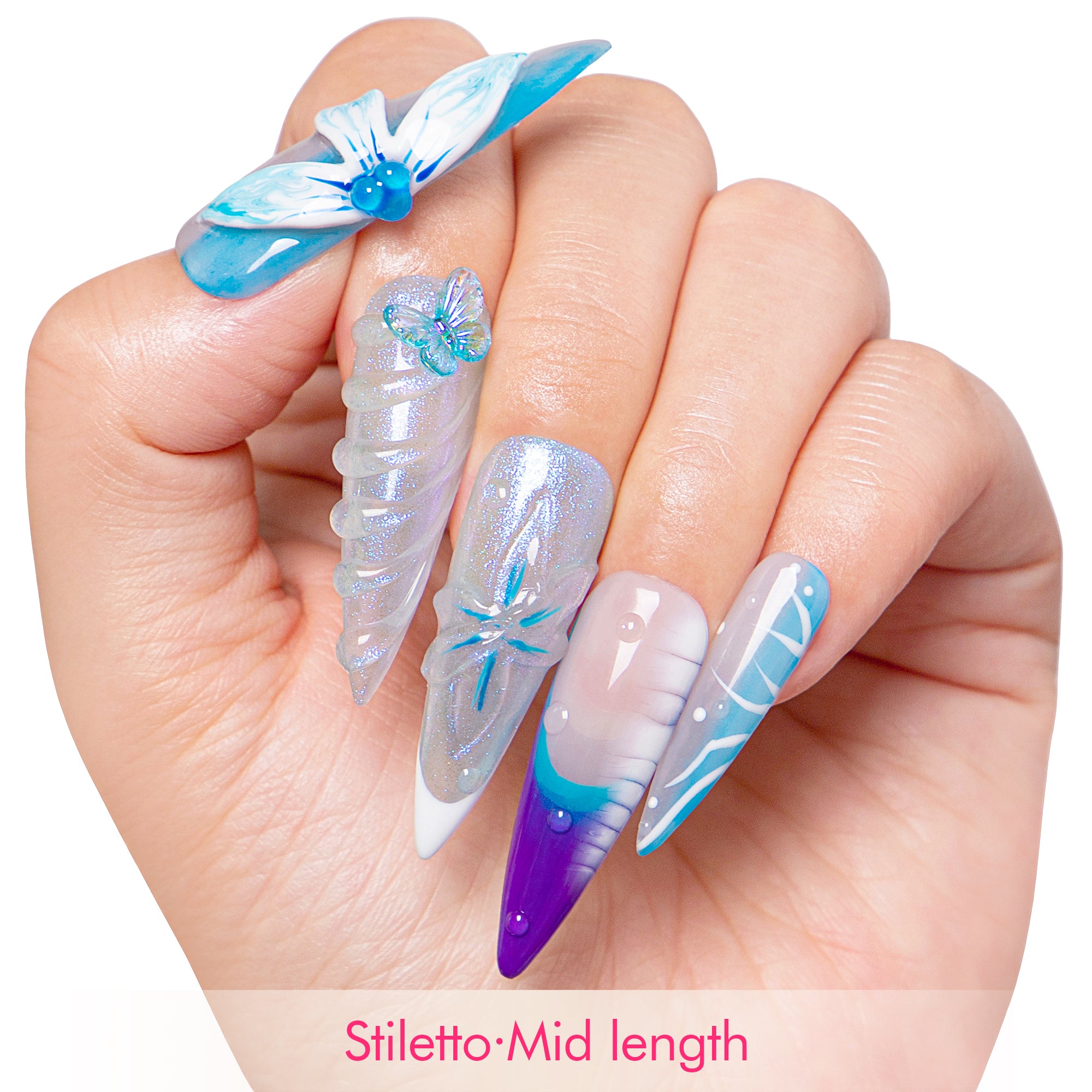 Blue Whisper Handmade Nails H328