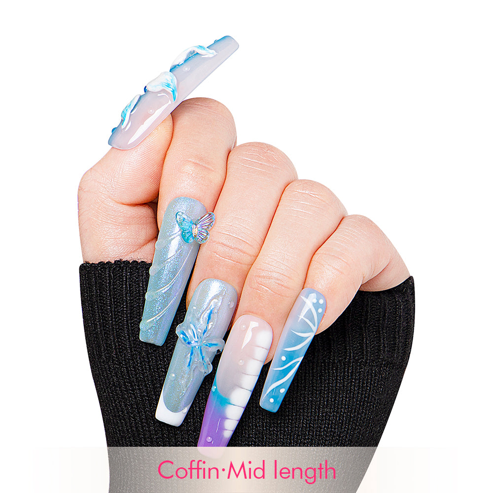 Blue Whisper Handmade Nails H328