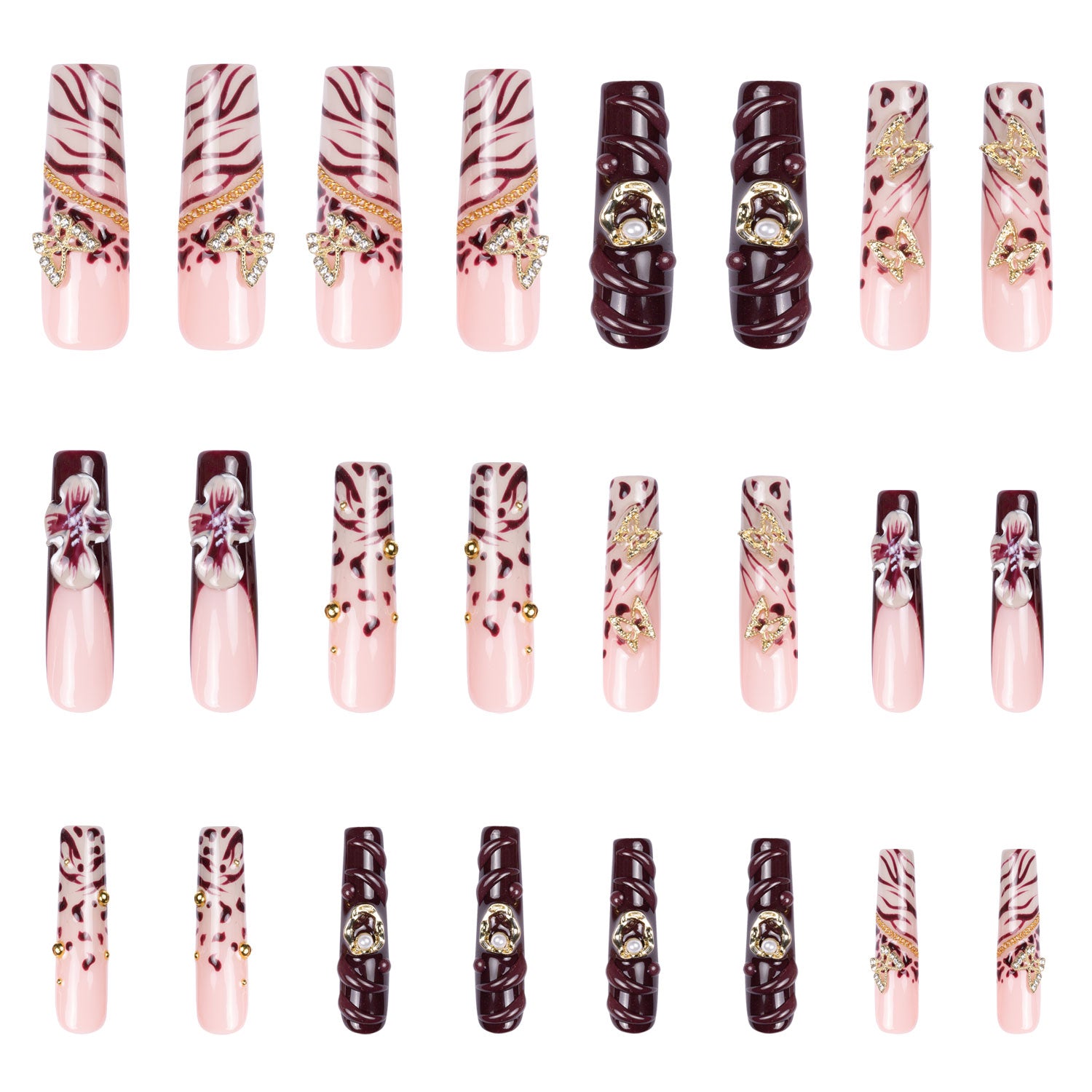 Mystic Garden Handmade Nails 24pcs H329