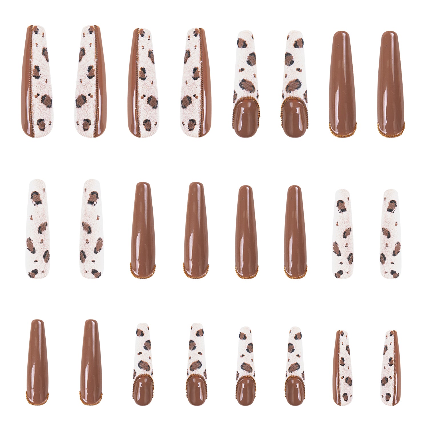 Mellow Mocha Handmade Nails 24pcs H32