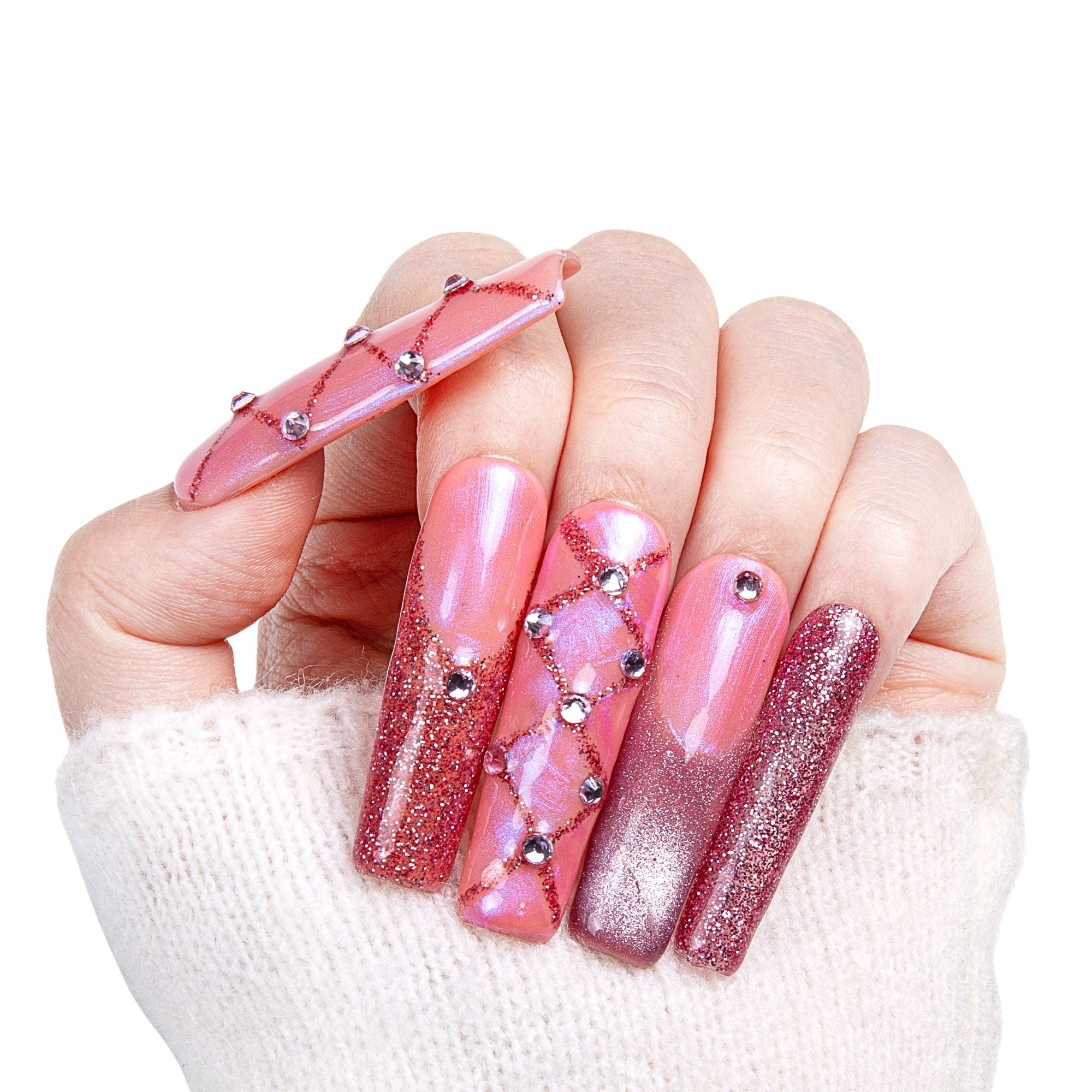 Pink Mermaid Handmade Nails H33