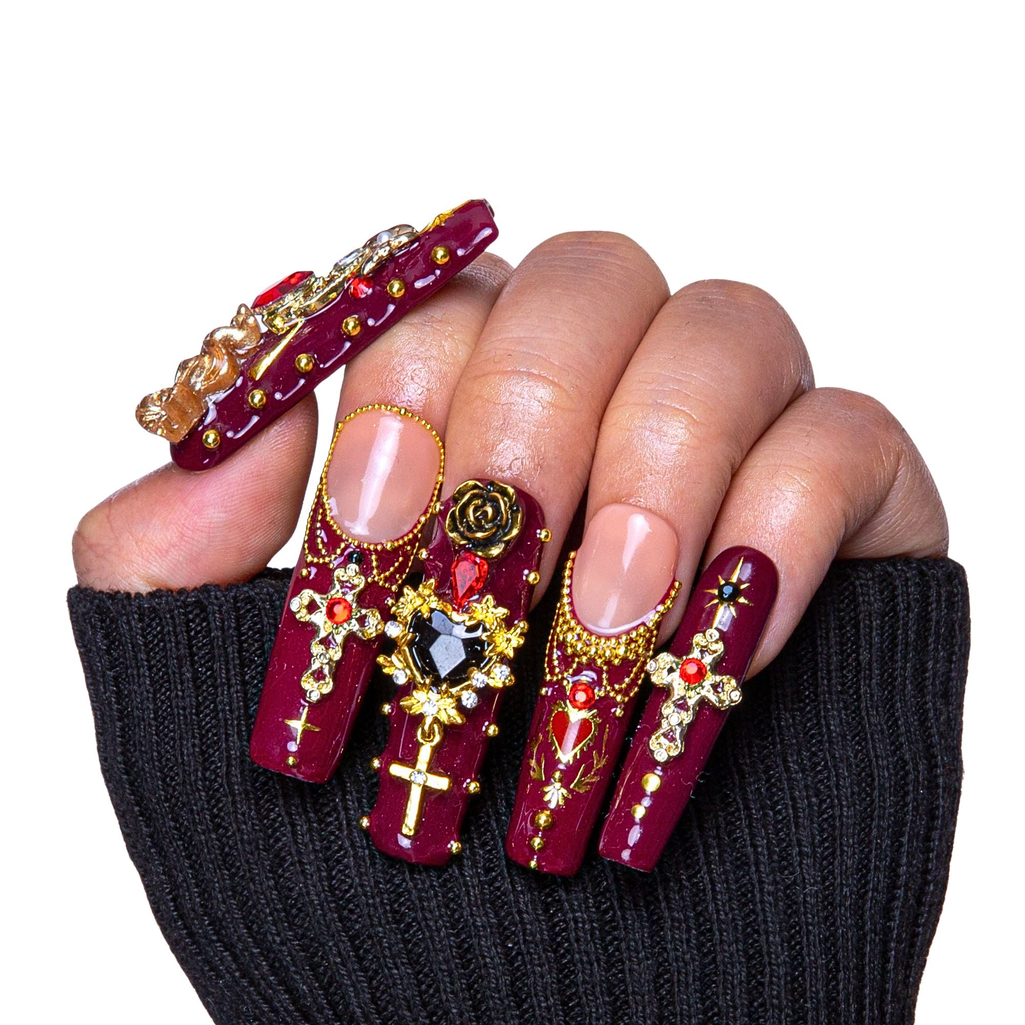 Gothic Romance Handmade Nails H333