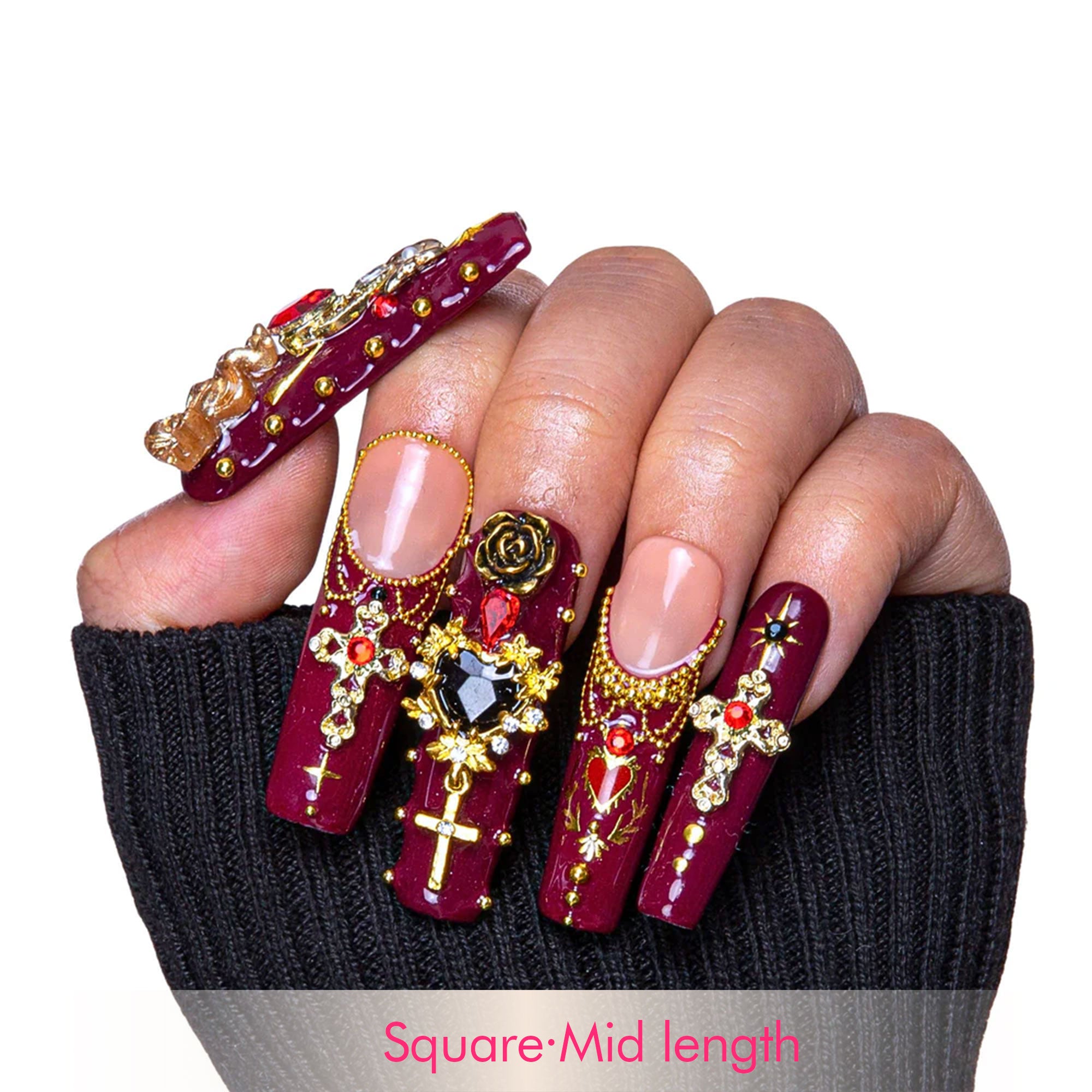 Gothic Romance Handmade Nails H333