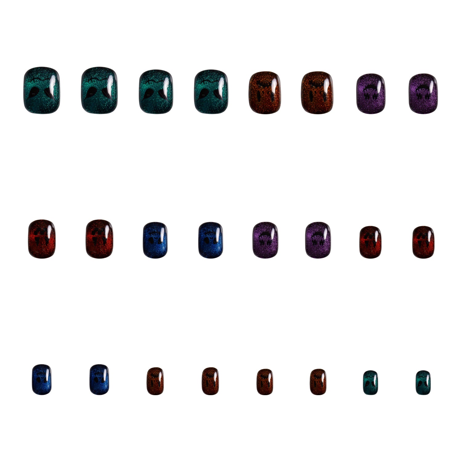 Spectral Jack-o'-lantern Handmade Nails 24pcs H336