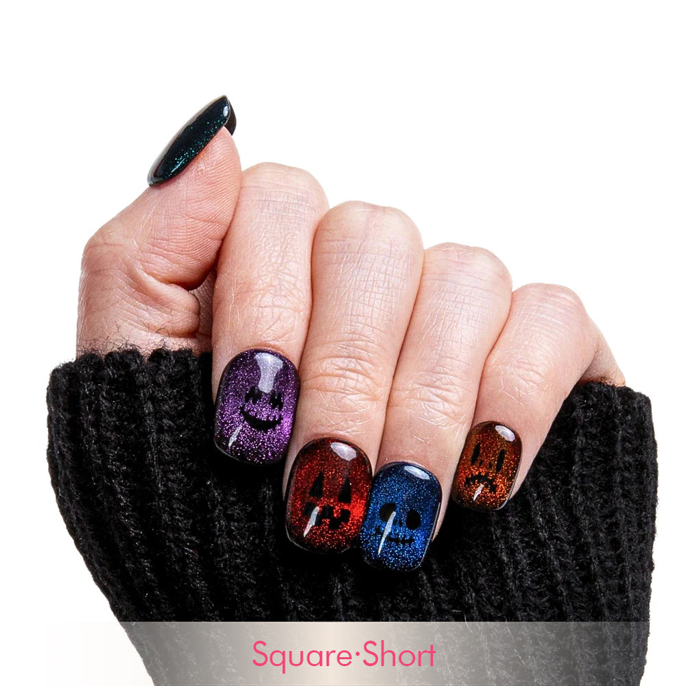 Spectral Jack-o'-lantern Handmade Nails H336
