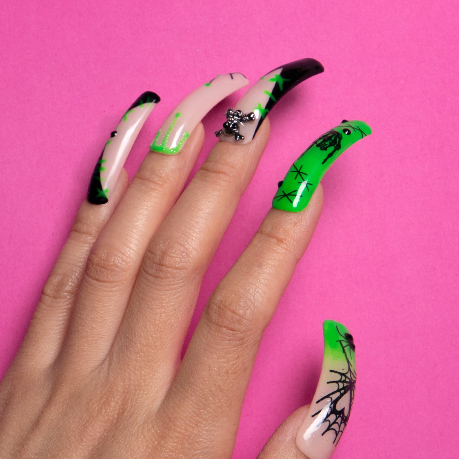 Luminous Lurker Handmade Curve Nails GLOW IN THE DARK H339