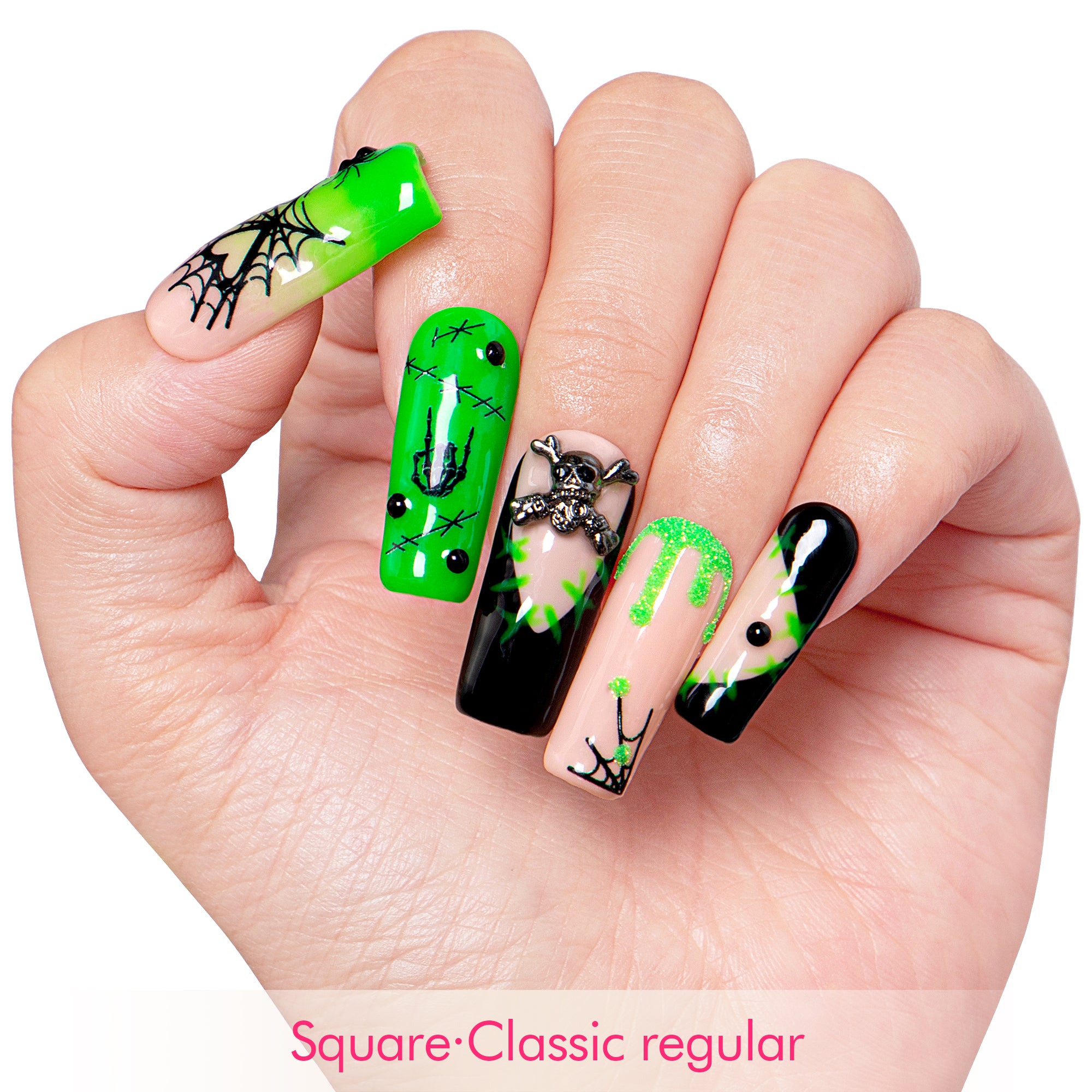 Luminous Lurker Handmade Nails GLOW IN THE DARK H339