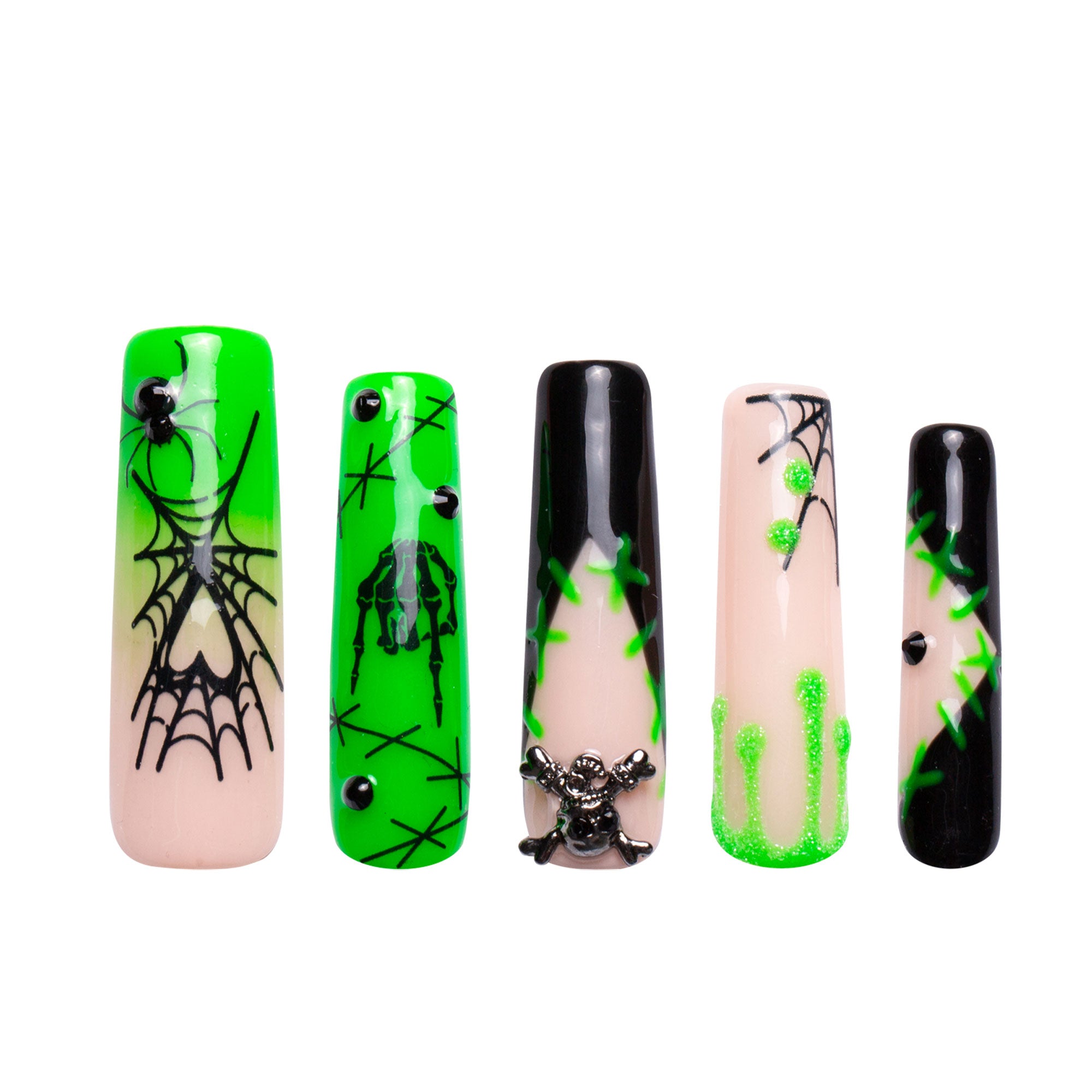 Luminous Lurker Handmade Nails GLOW IN THE DARK H339