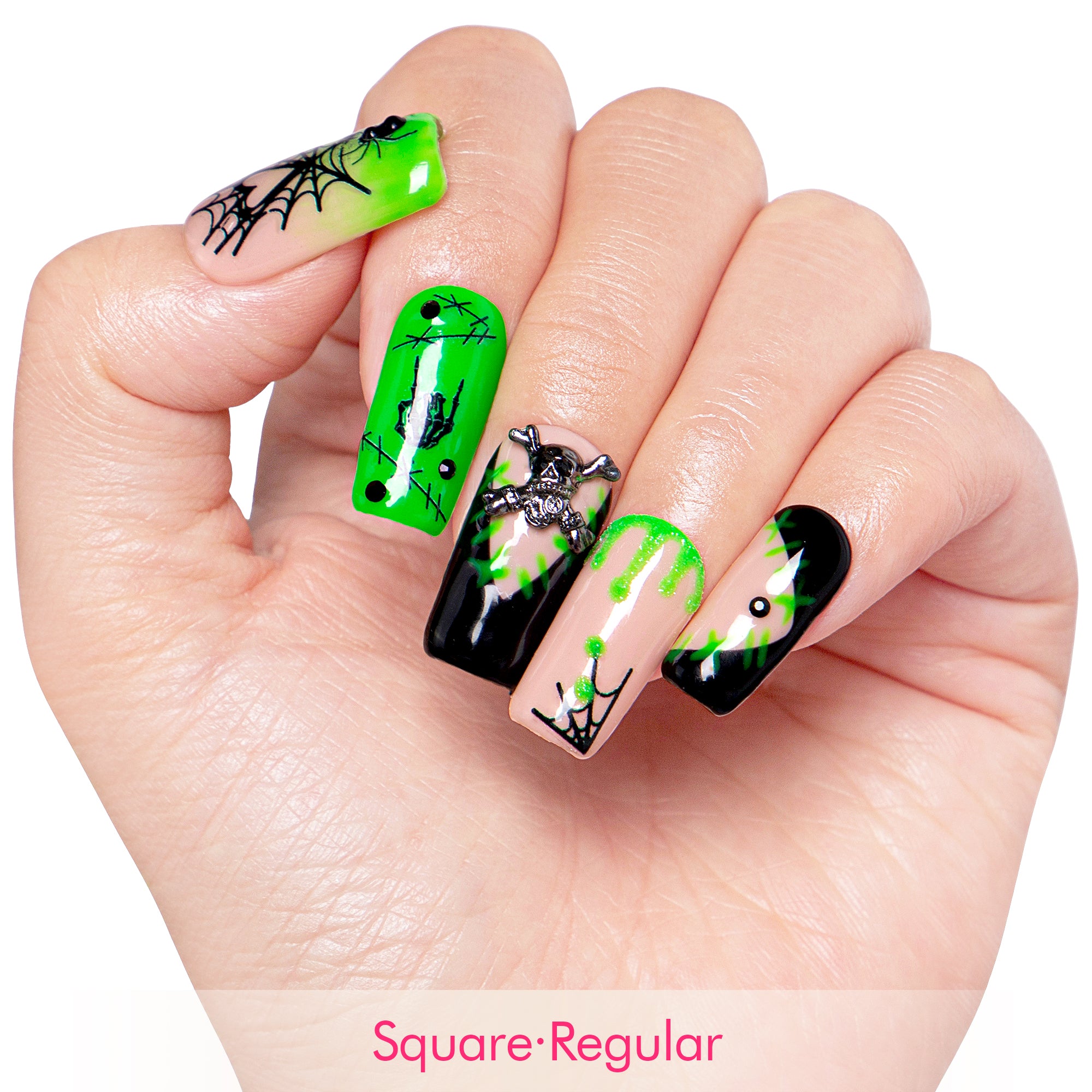 Luminous Lurker Handmade Nails GLOW IN THE DARK H339