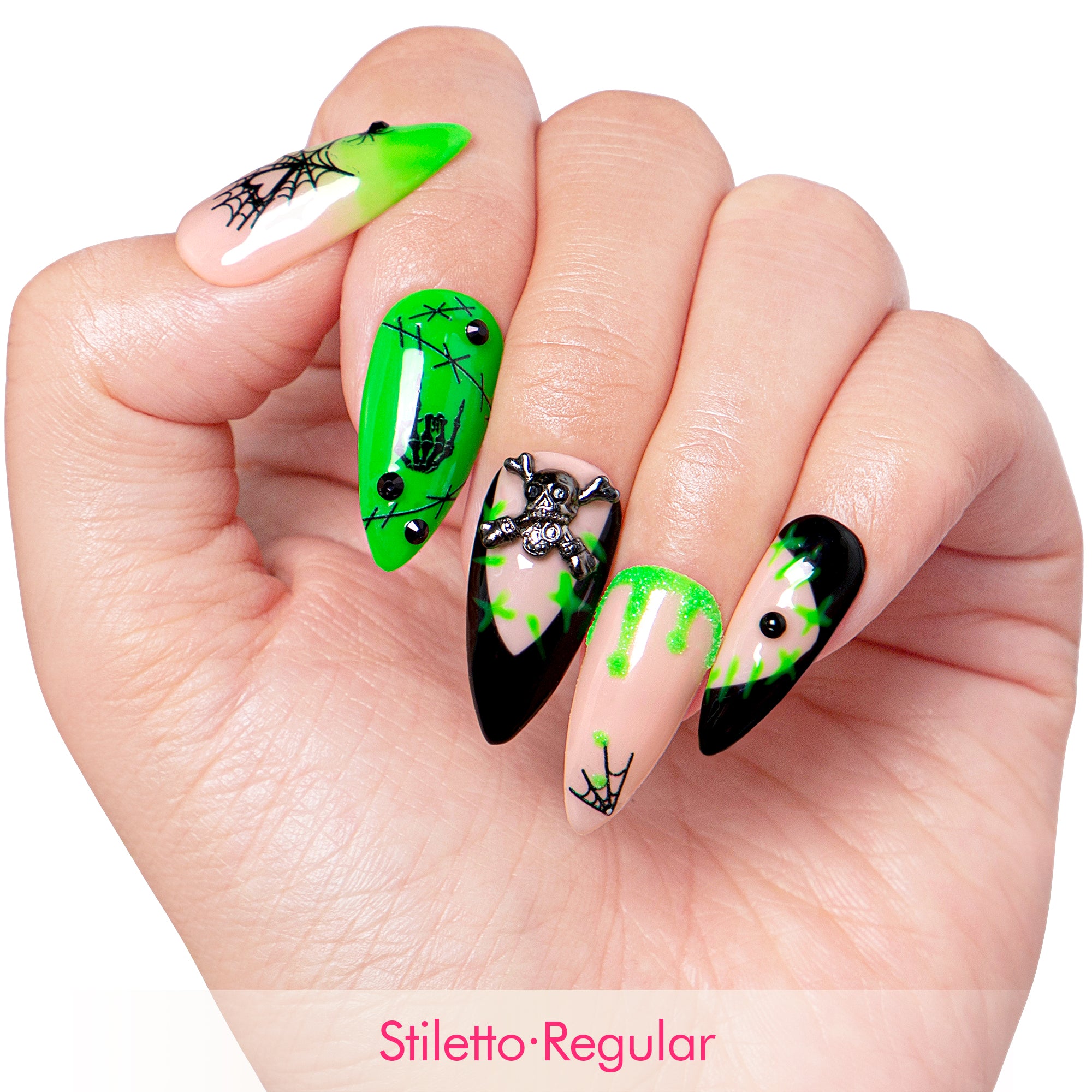 Luminous Lurker Handmade Nails GLOW IN THE DARK H339