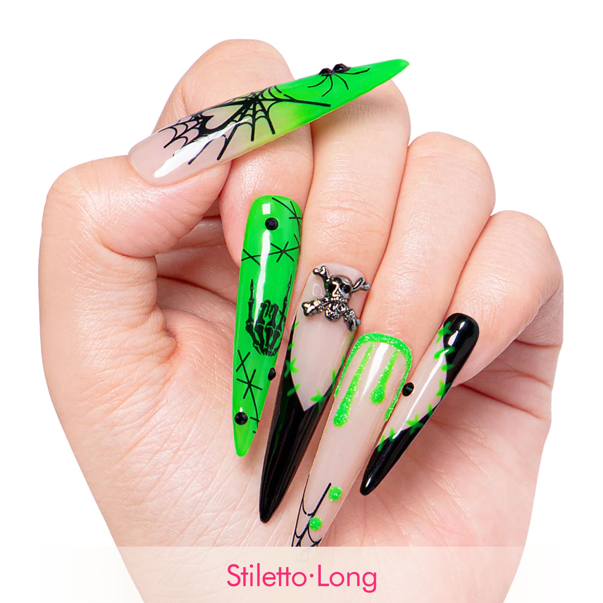 Luminous Lurker Handmade Nails GLOW IN THE DARK H339