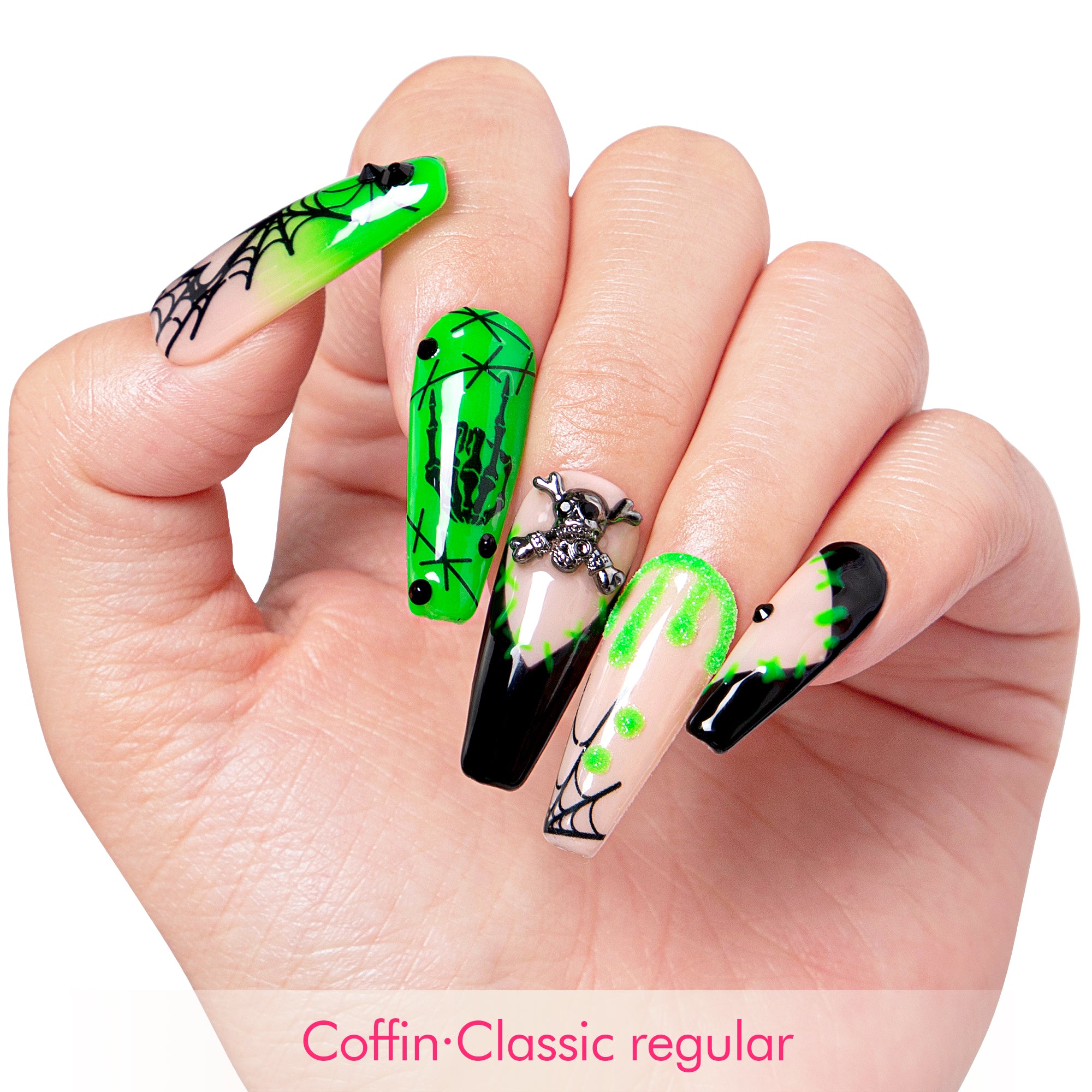 Luminous Lurker Handmade Nails GLOW IN THE DARK H339