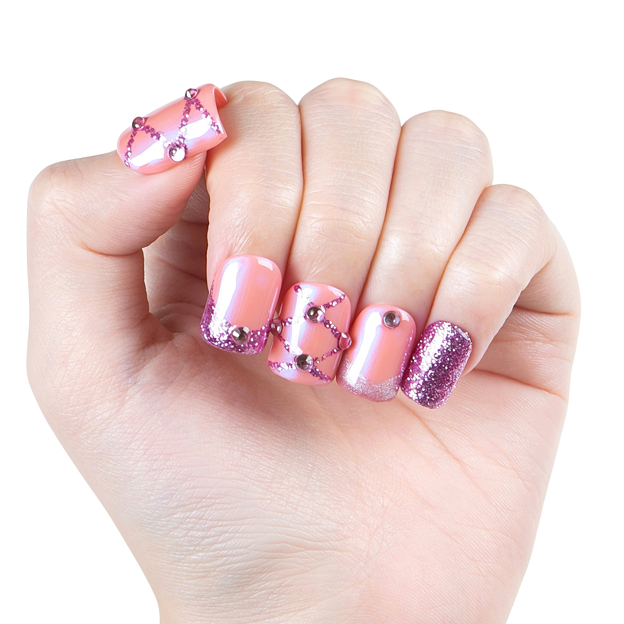 Pink Mermaid Handmade Nails H33