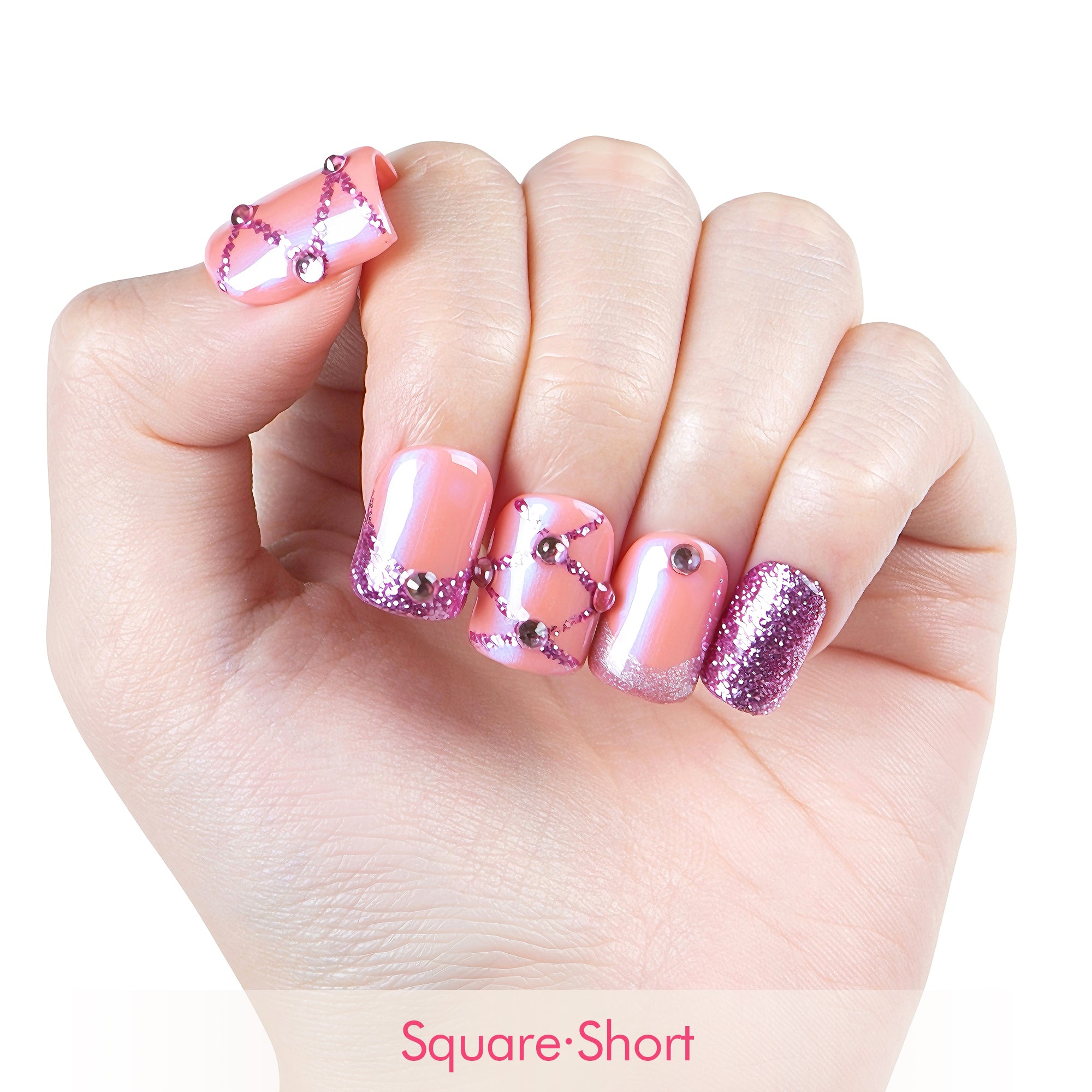 Pink Mermaid Handmade Nails H33