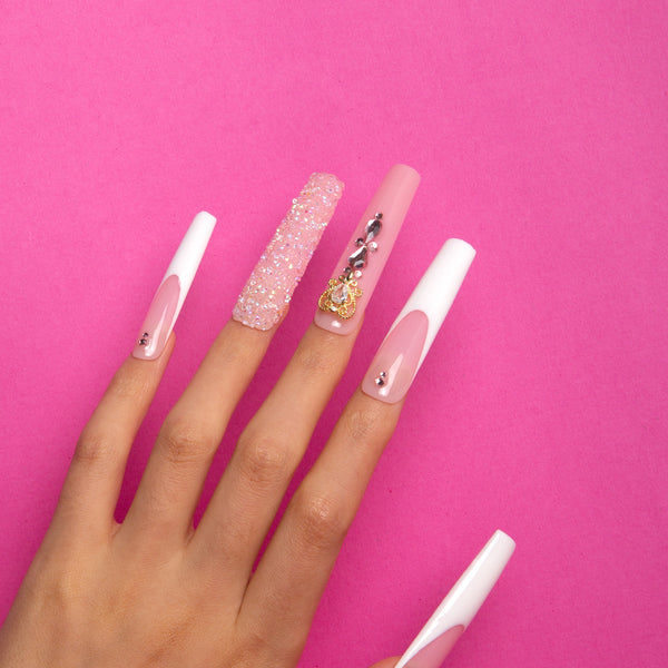 press on french tip nails