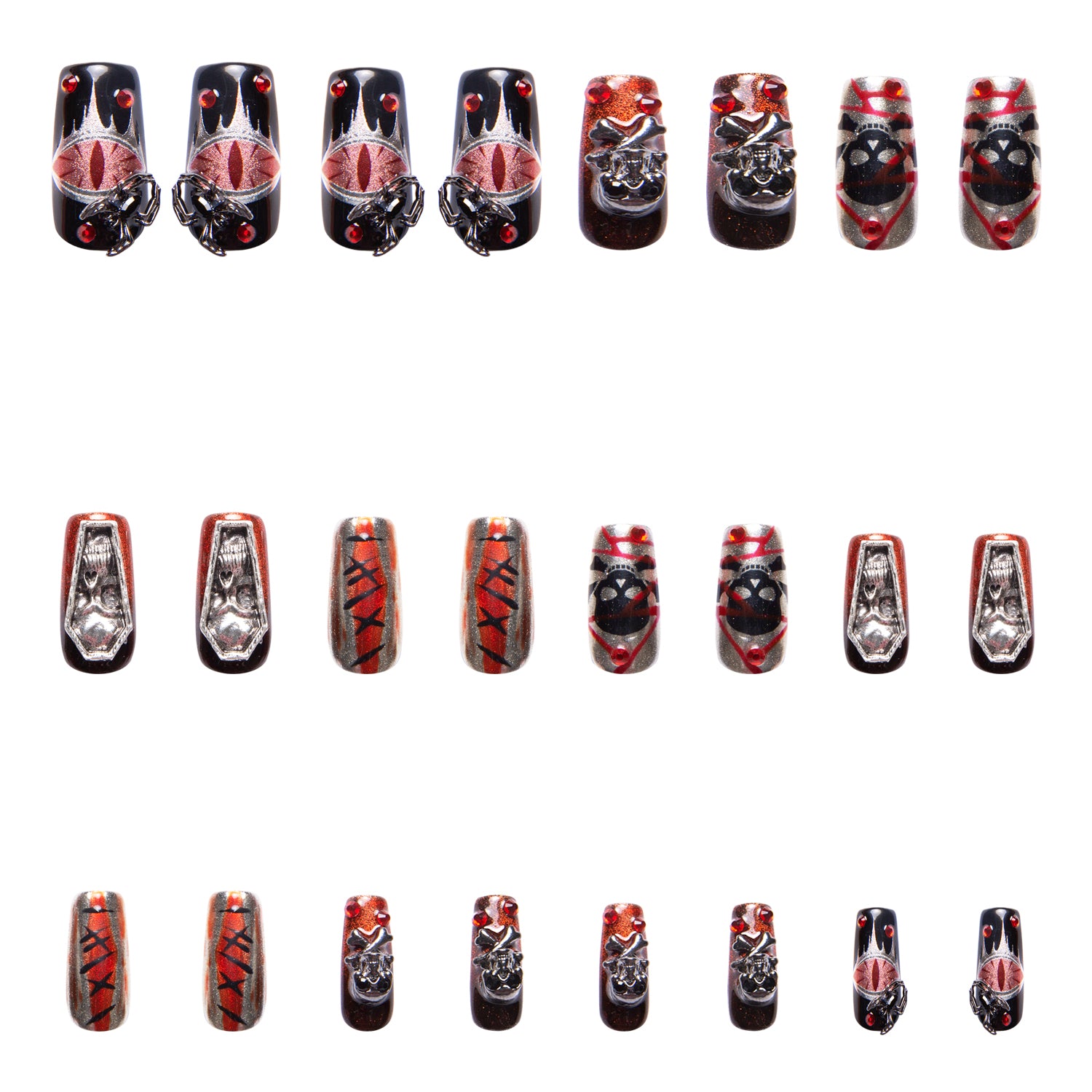 Bloody Scary Farm Handmade Nails 24pcs H340