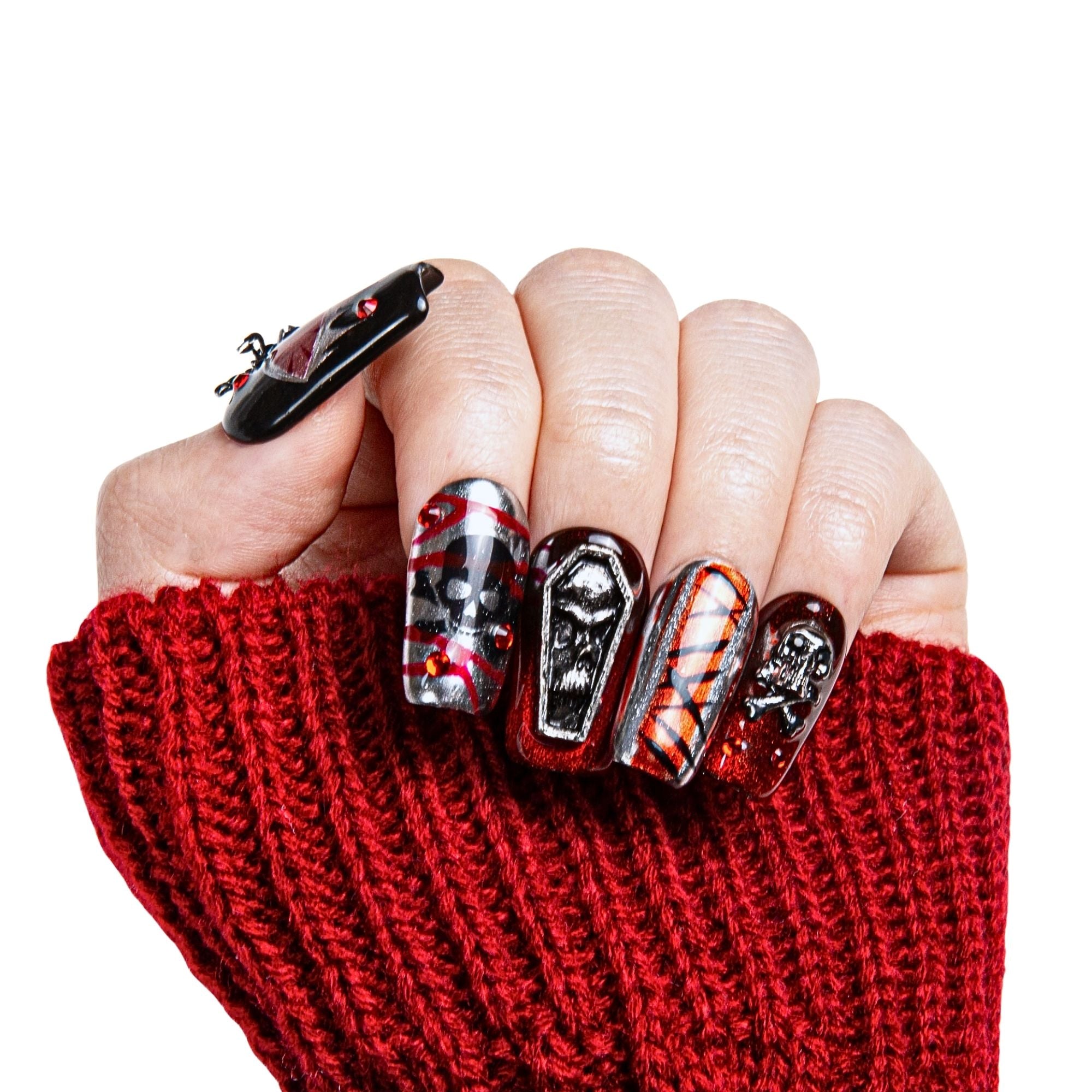 Bloody Scary Farm Handmade Nails H340