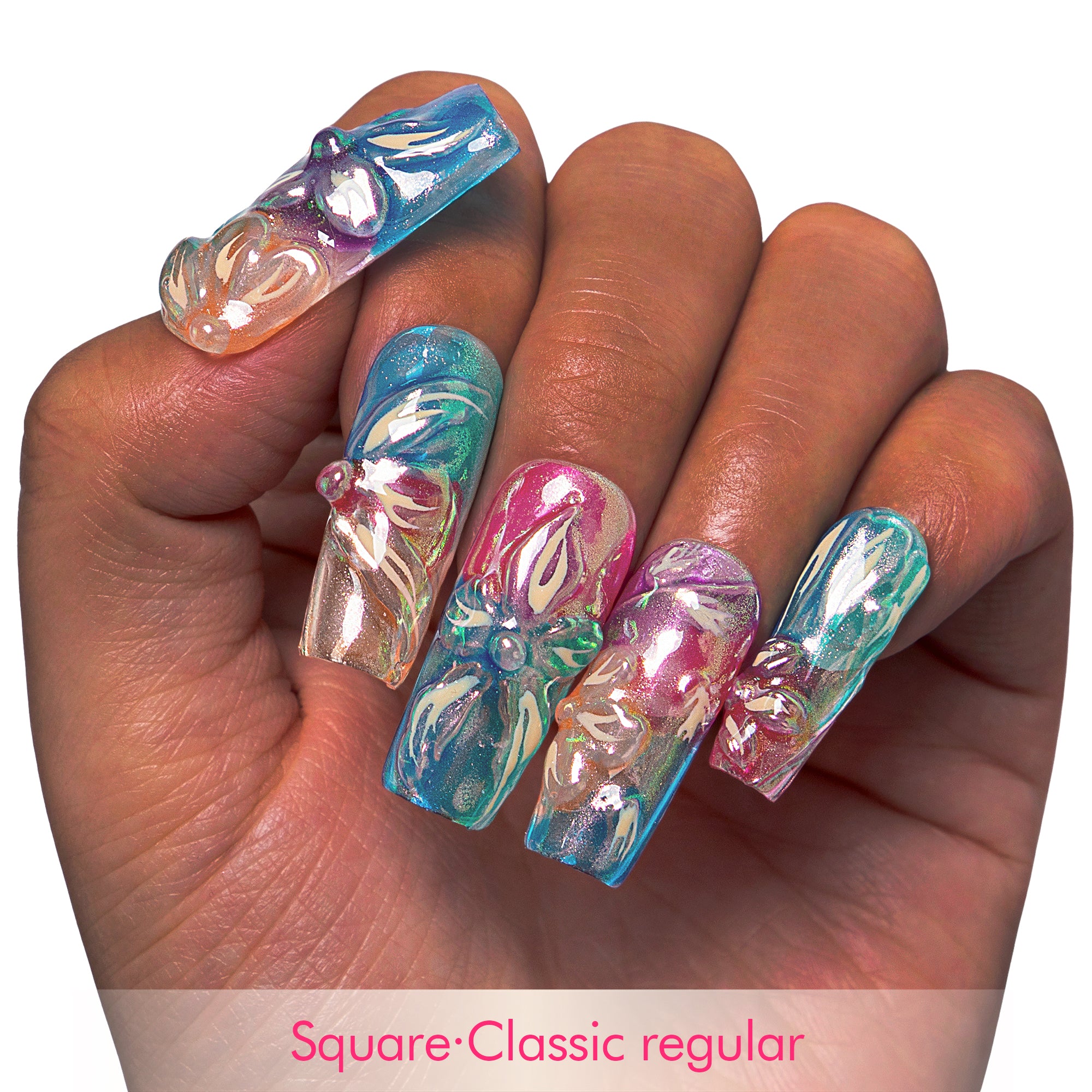 Charming Rainbow Handmade Nails H341