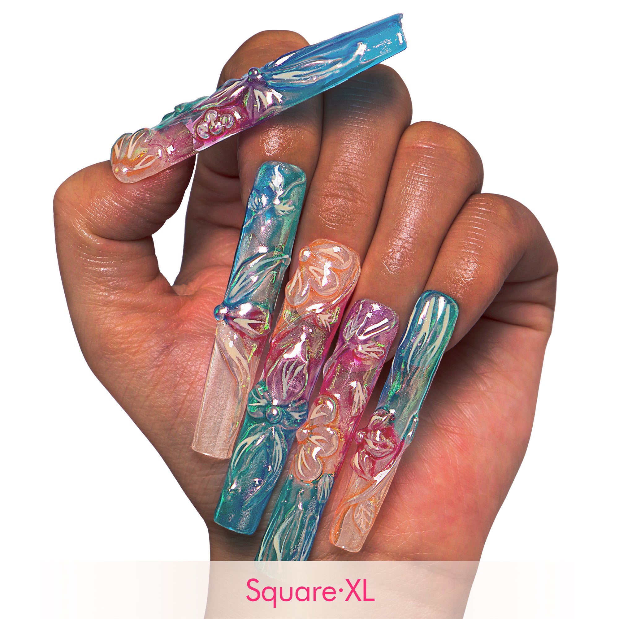 Charming Rainbow Handmade Nails H341