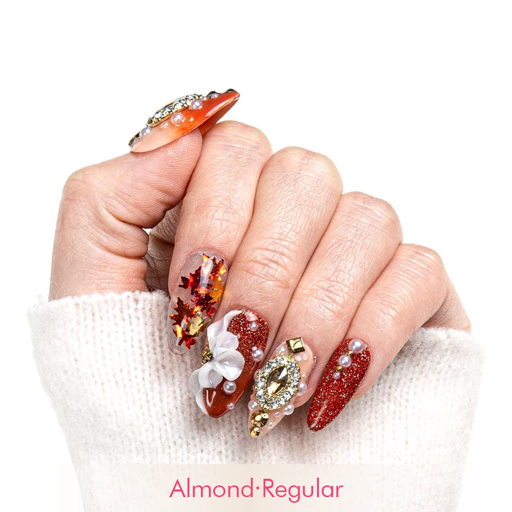 Golden Cascade Handmade Nails H343