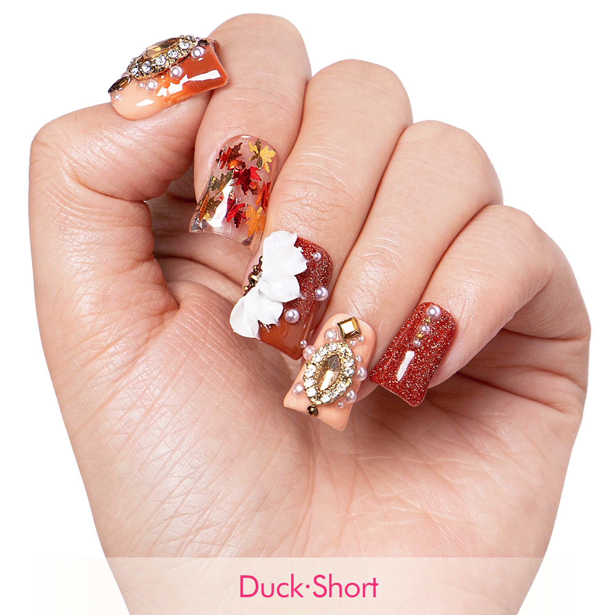 Golden Cascade Handmade Nails H343