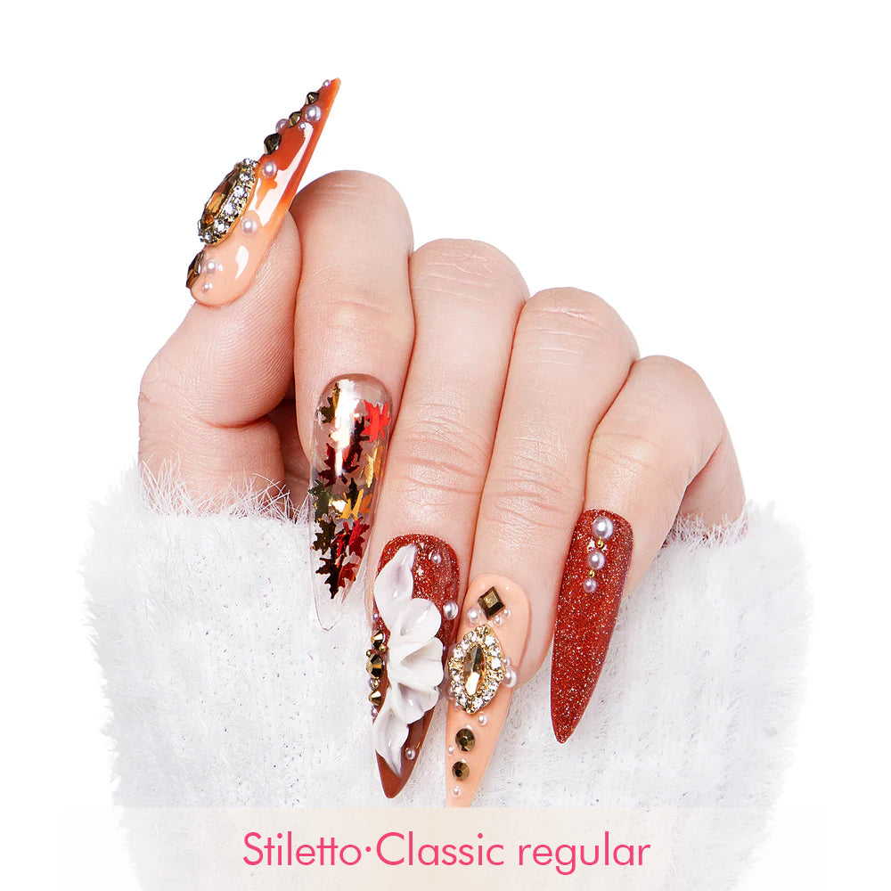Golden Cascade Handmade Nails H343