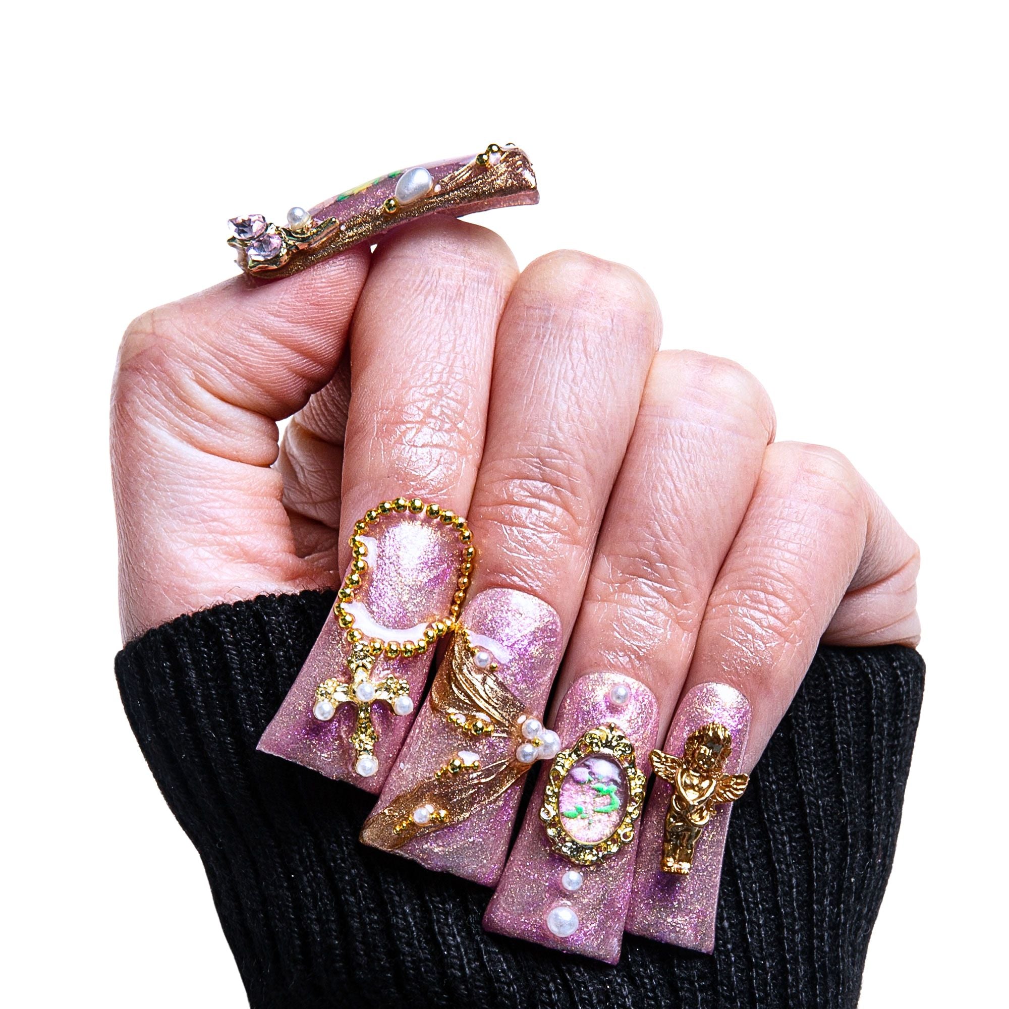 Vintage Rosé Handmade Nails H355