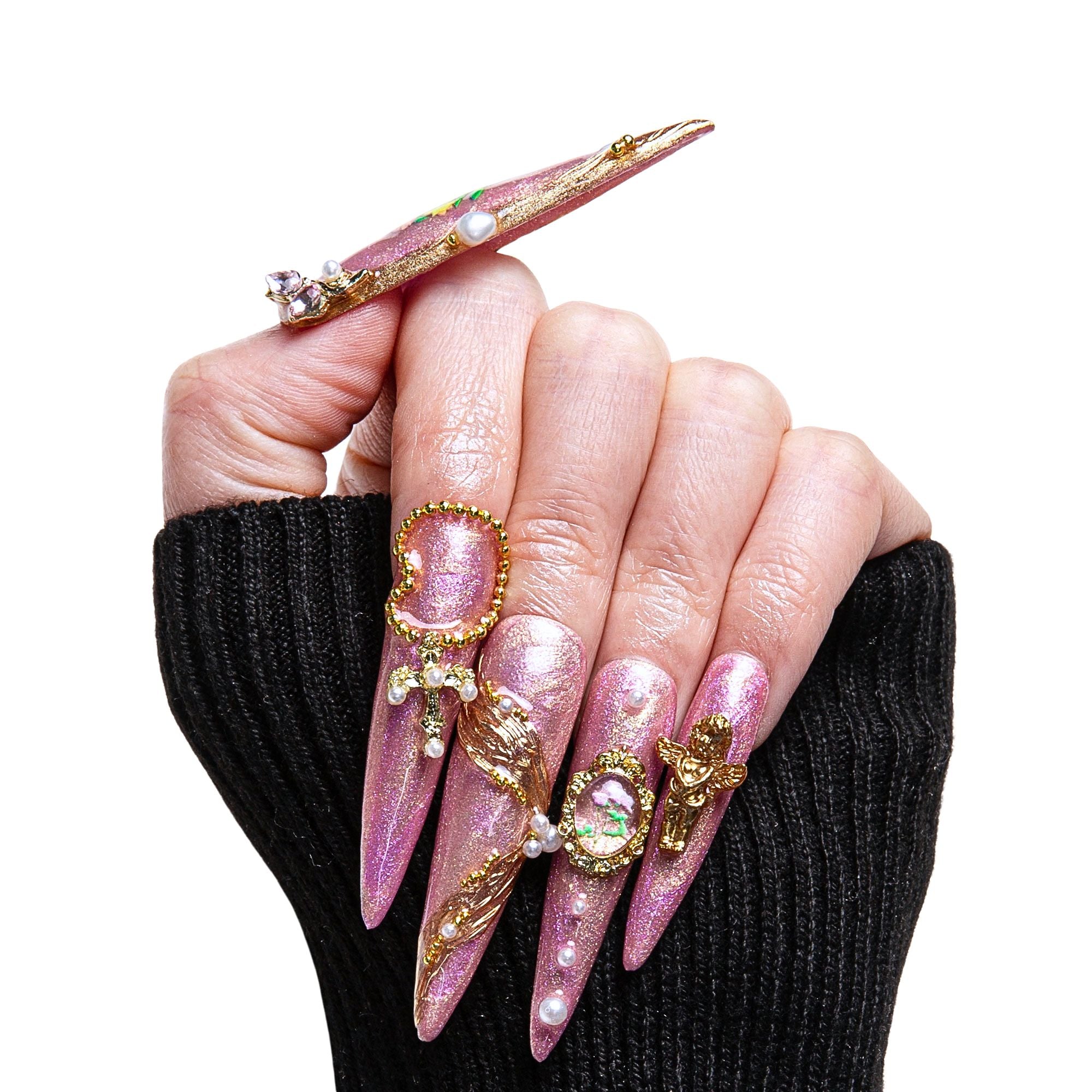 Vintage Rosé Handmade Nails H355