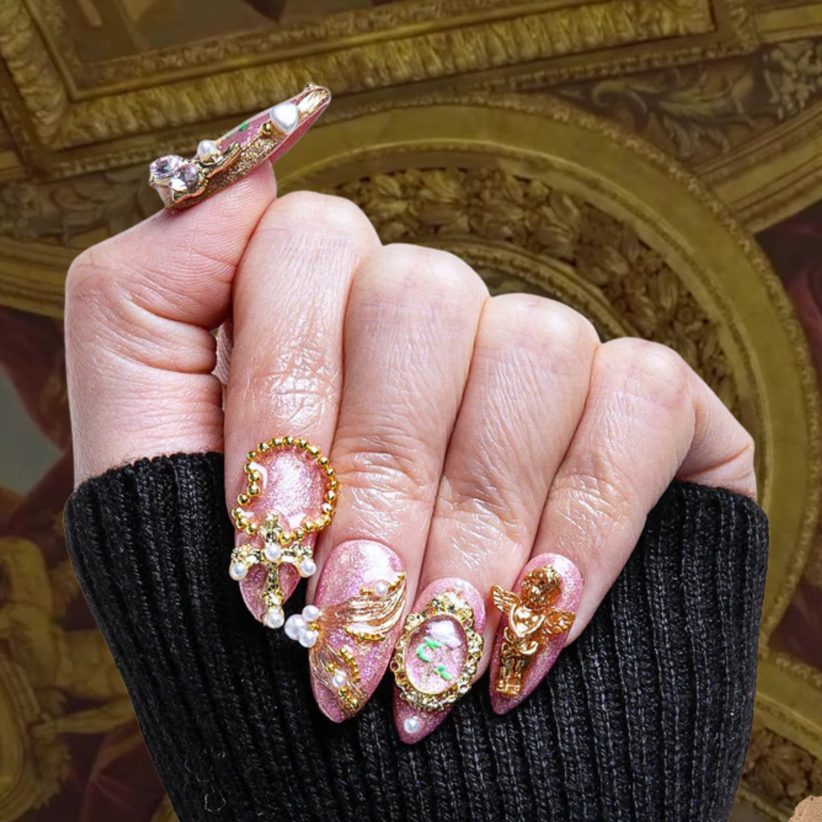 Vintage Rosé Handmade Nails H355