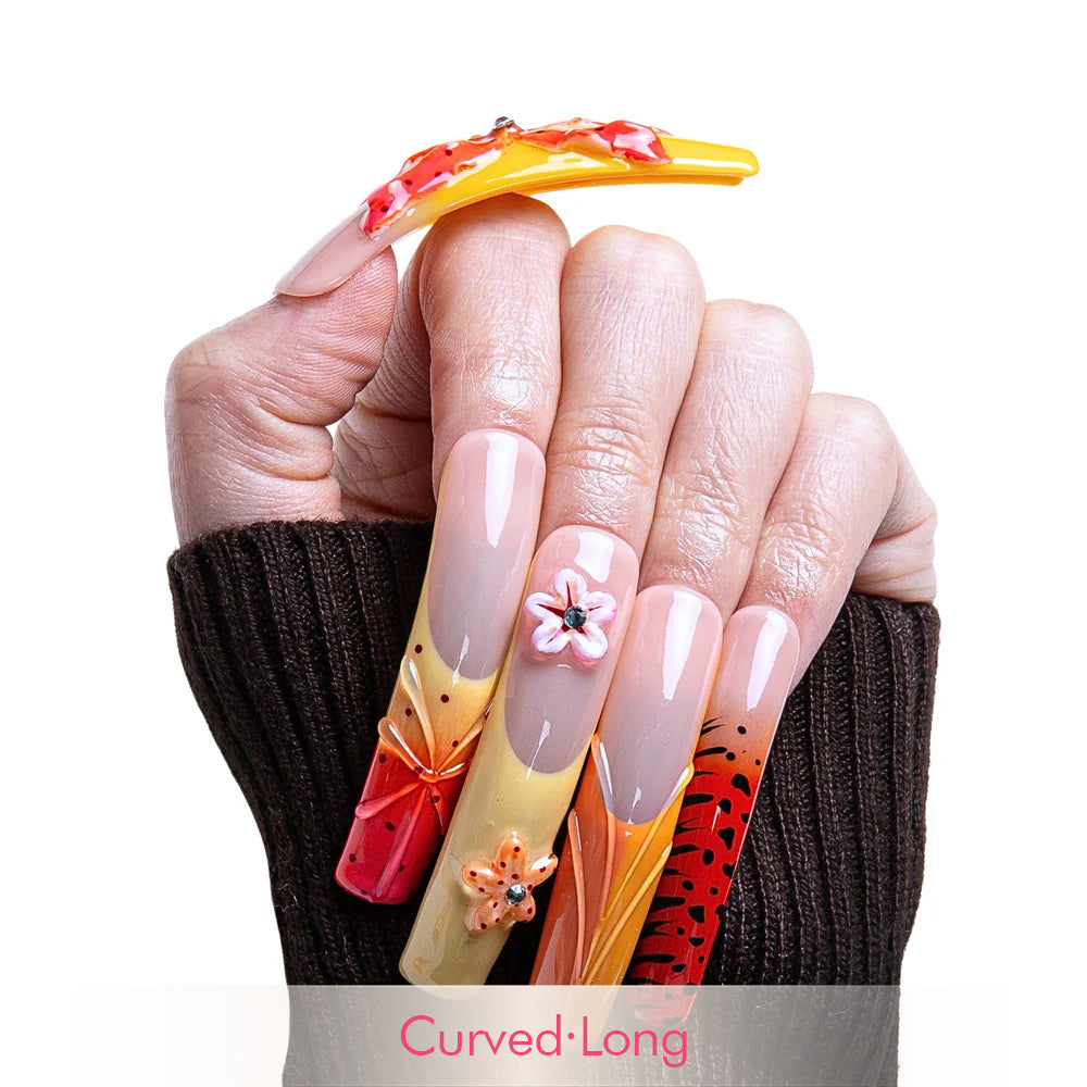 Savanna Flame Handmade Nails H362