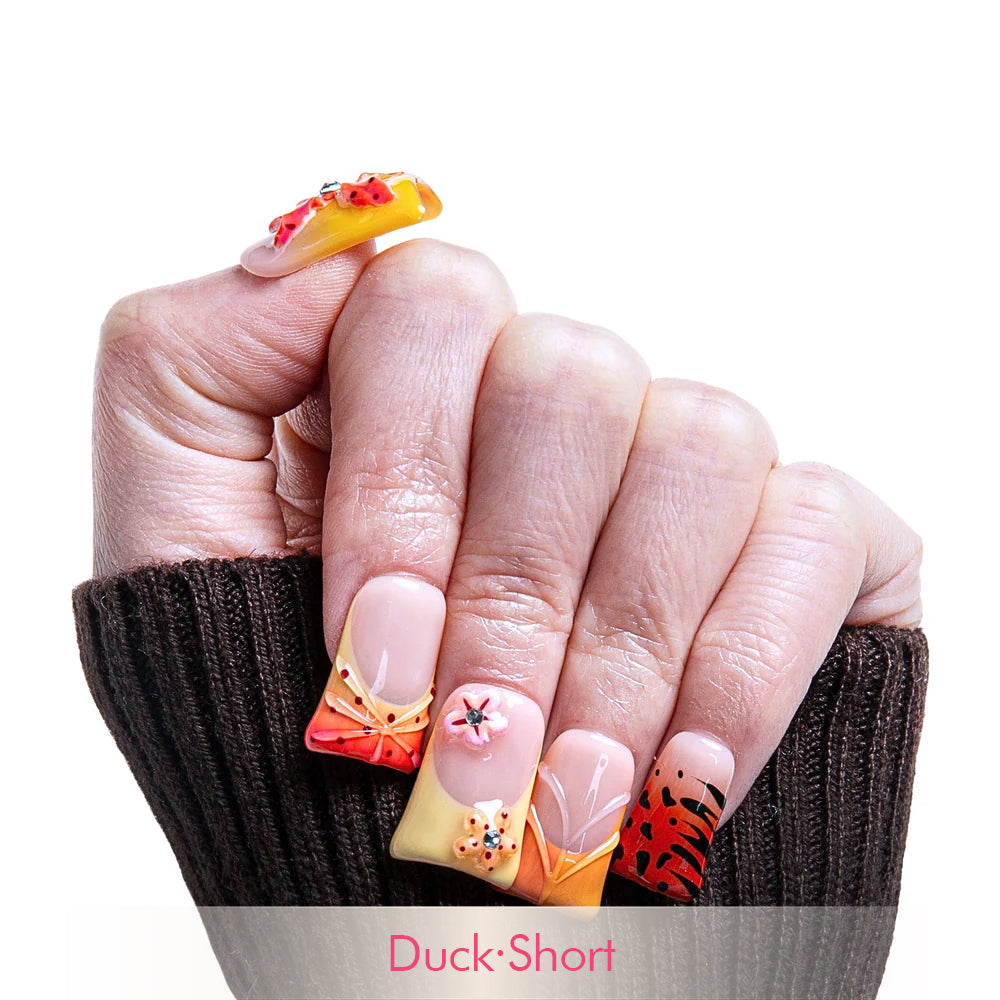 Savanna Flame Handmade Nails H362