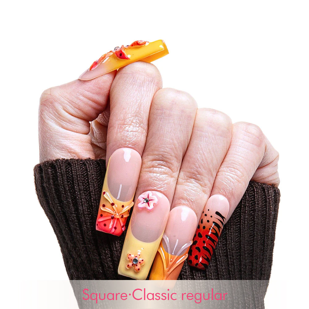 Savanna Flame Handmade Nails H362