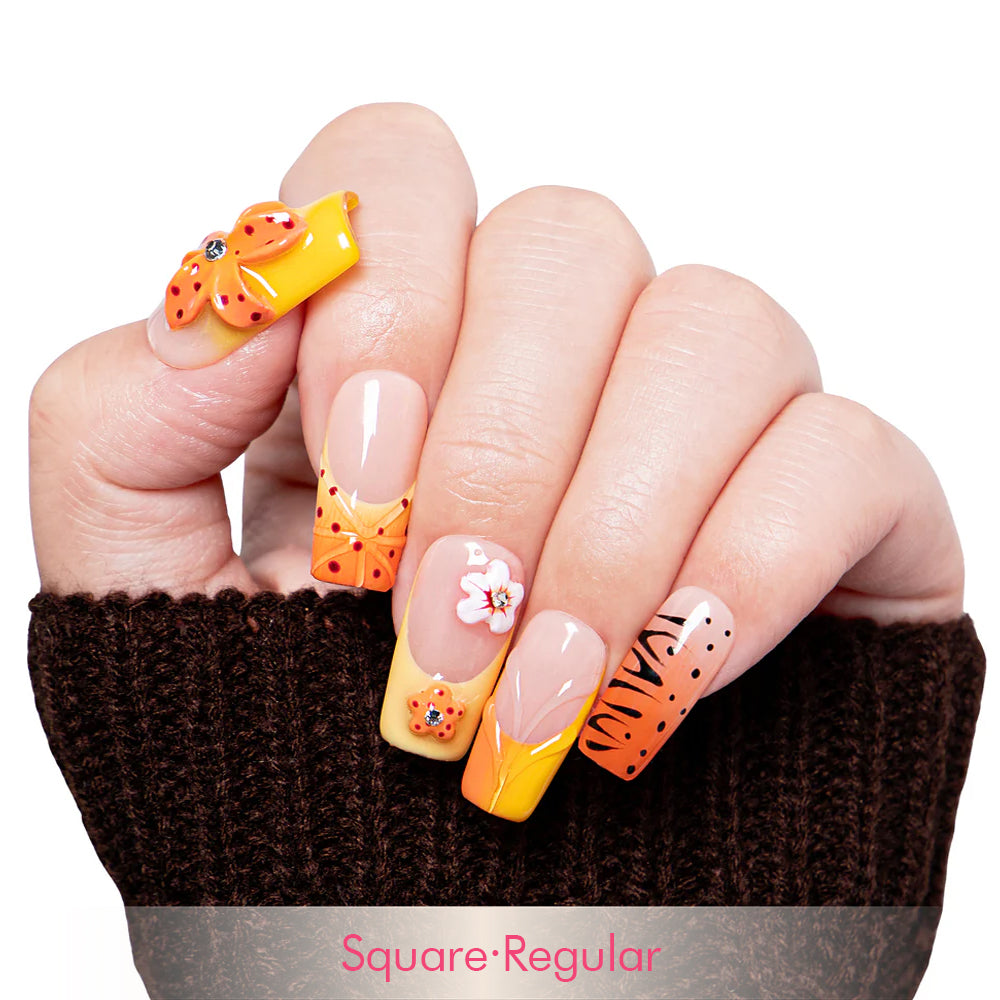 Savanna Flame Handmade Nails H362