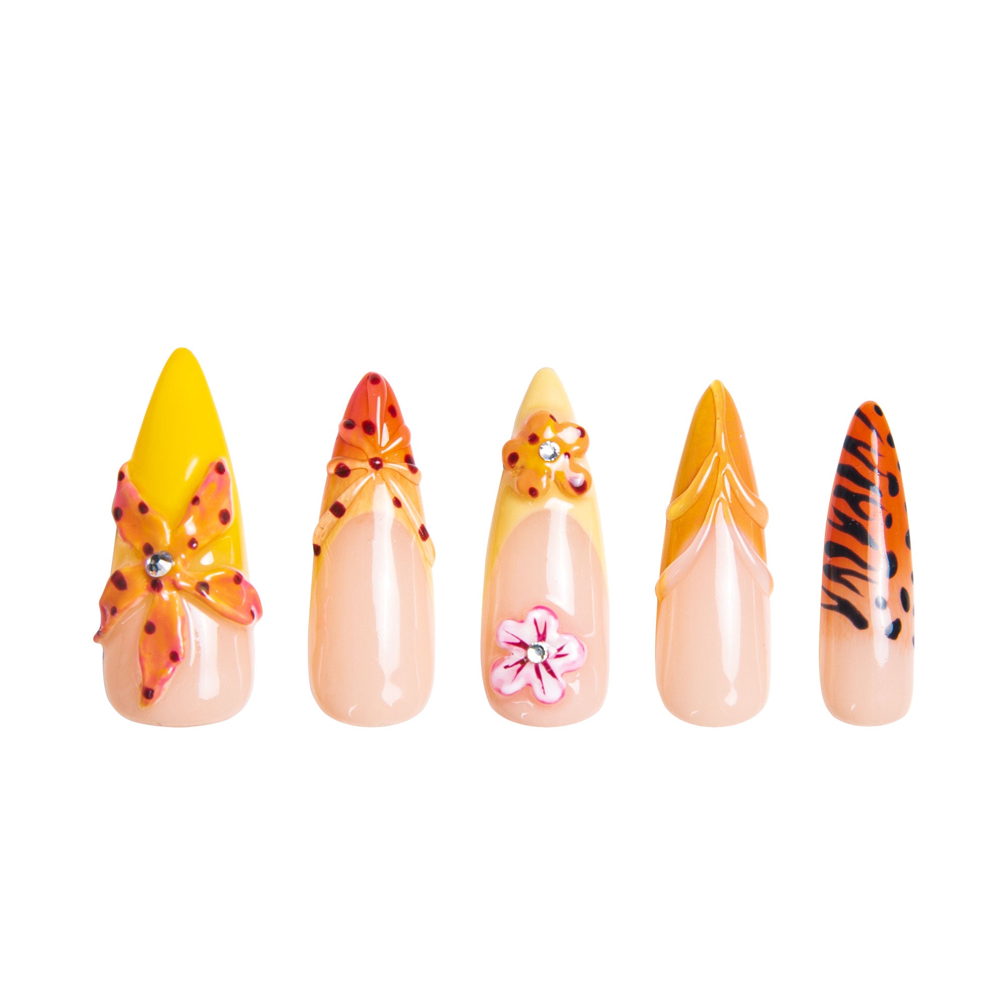 Savanna Flame Handmade Nails H362