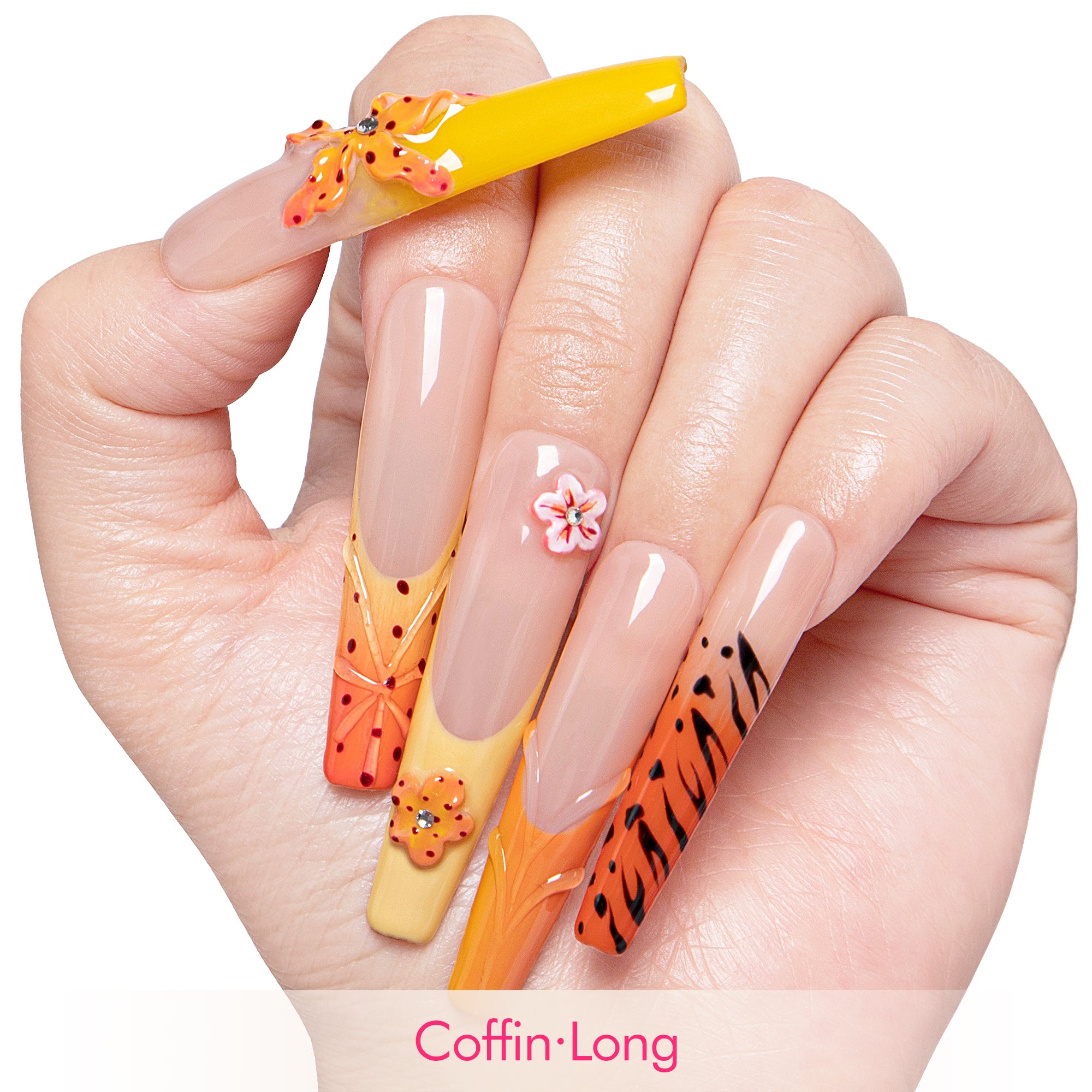 Savanna Flame Handmade Nails H362