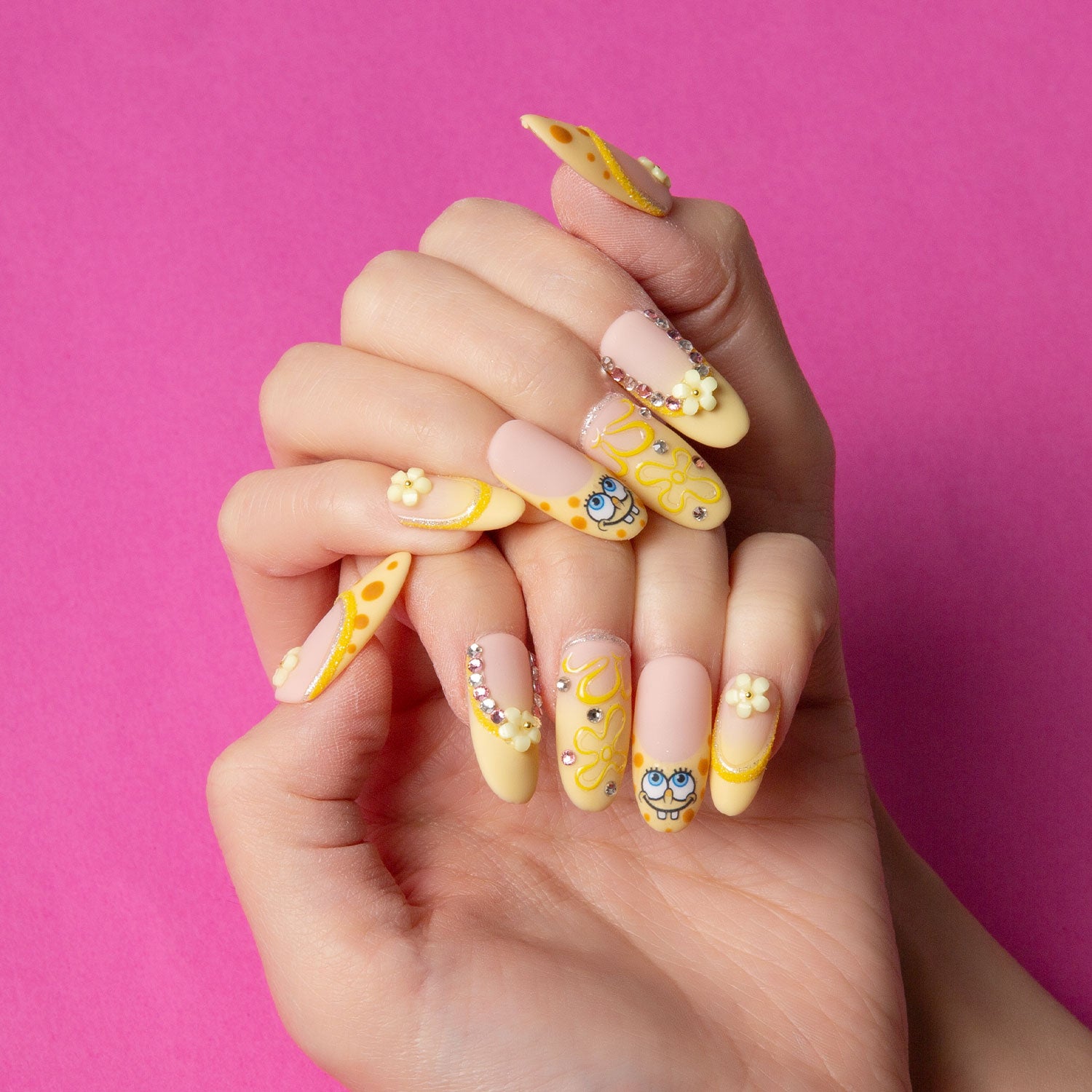 Bikini Bottom Handmade Round Nails H363