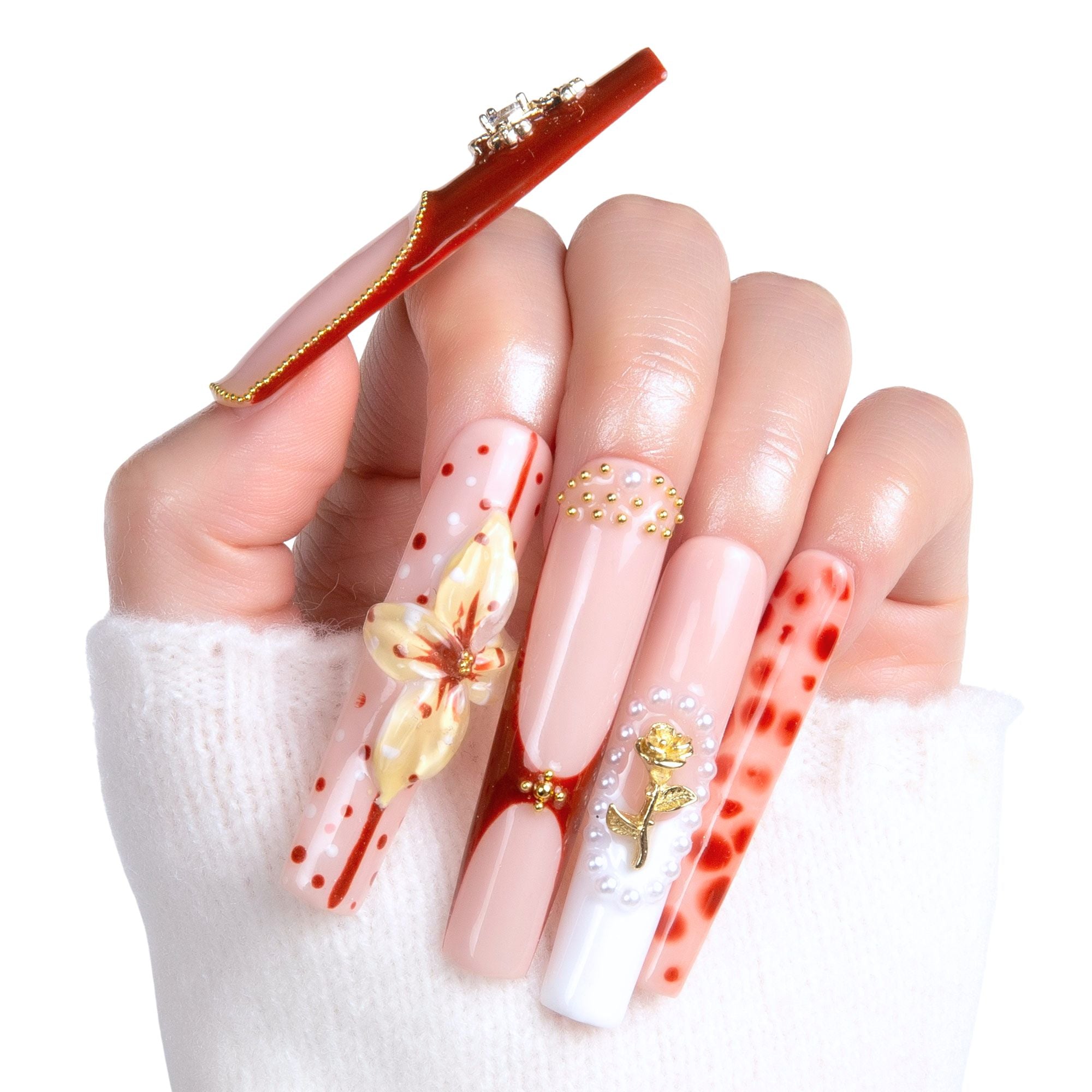 Vintage Boho Chic Handmade Nails H365