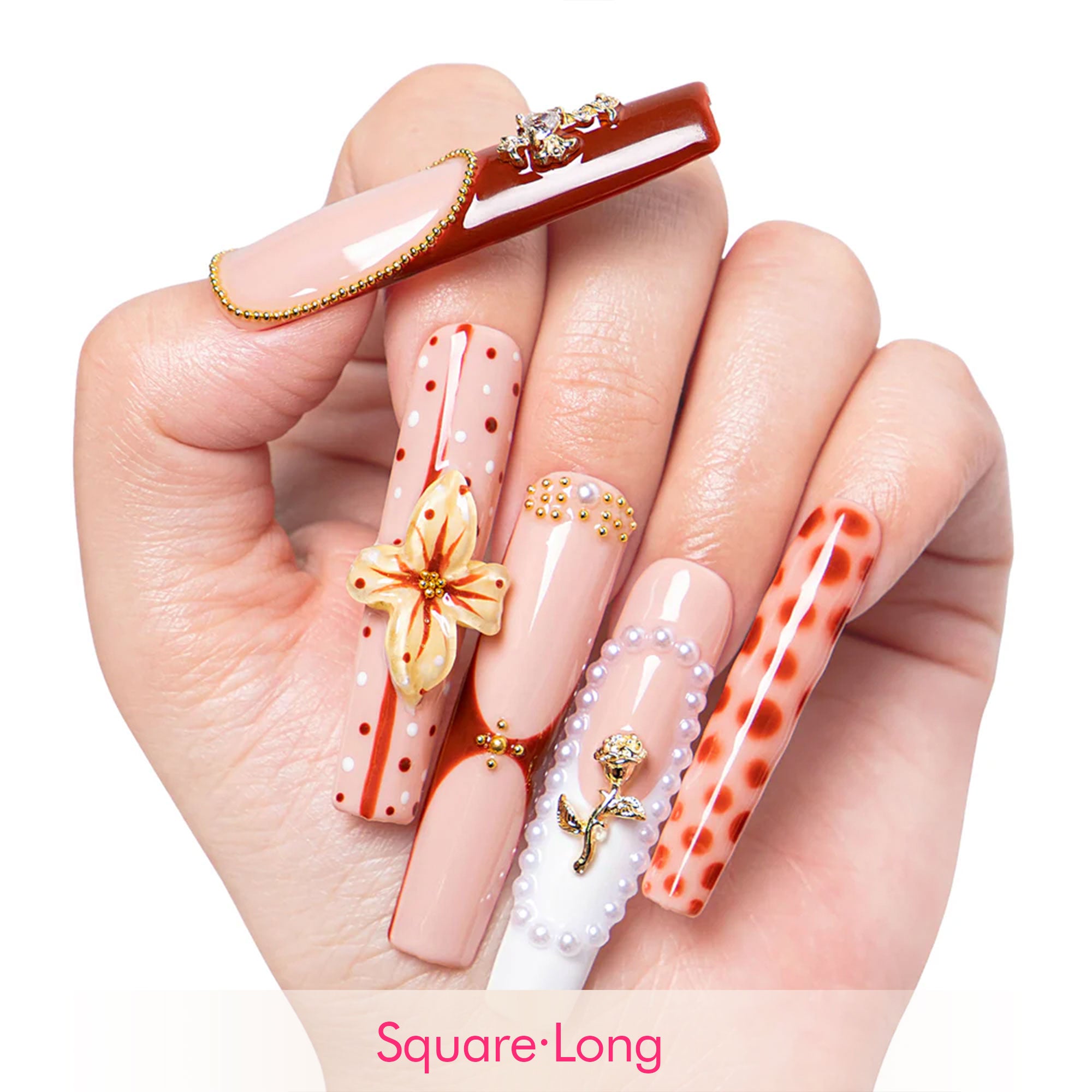 Vintage Boho Chic Handmade Nails H365