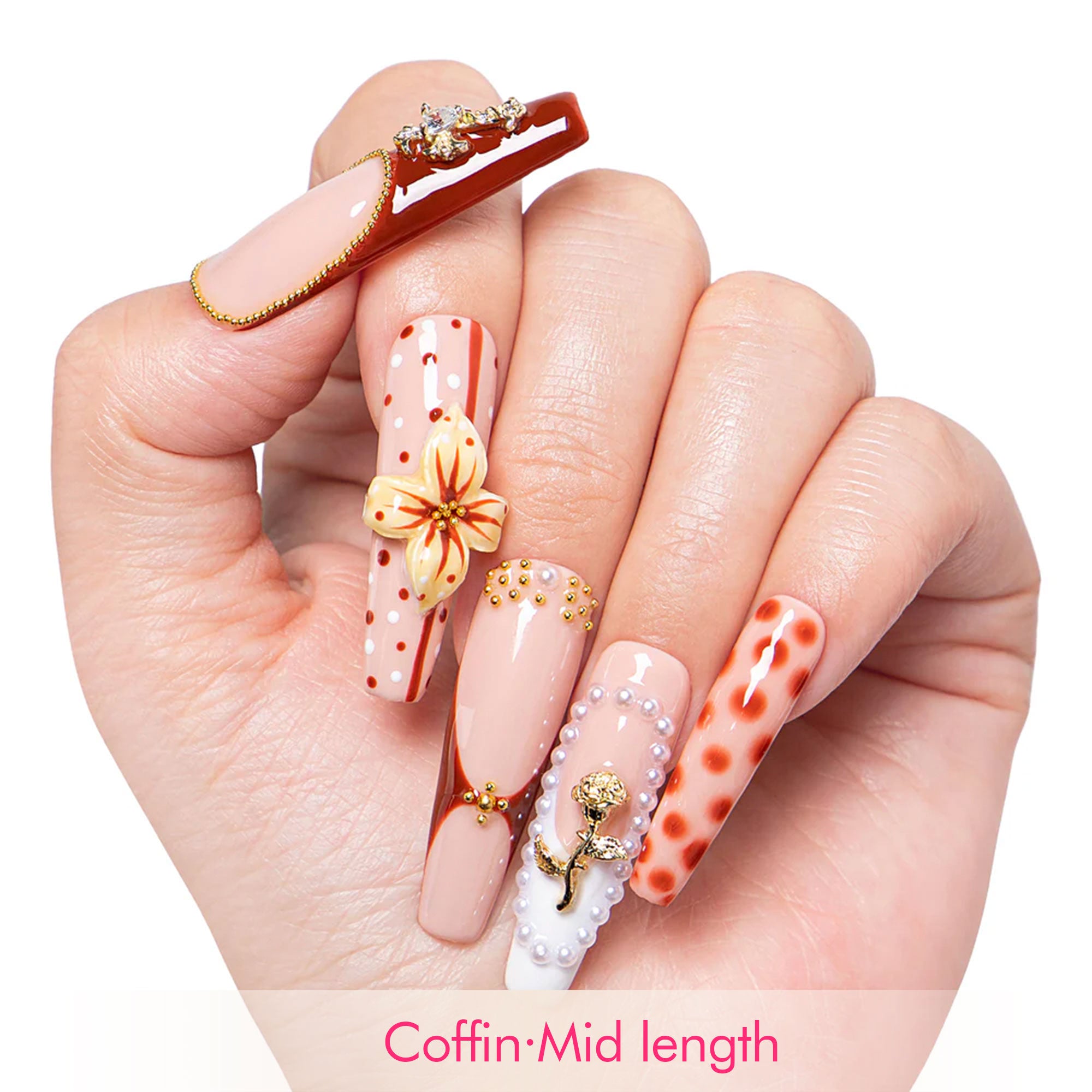 Vintage Boho Chic Handmade Nails H365