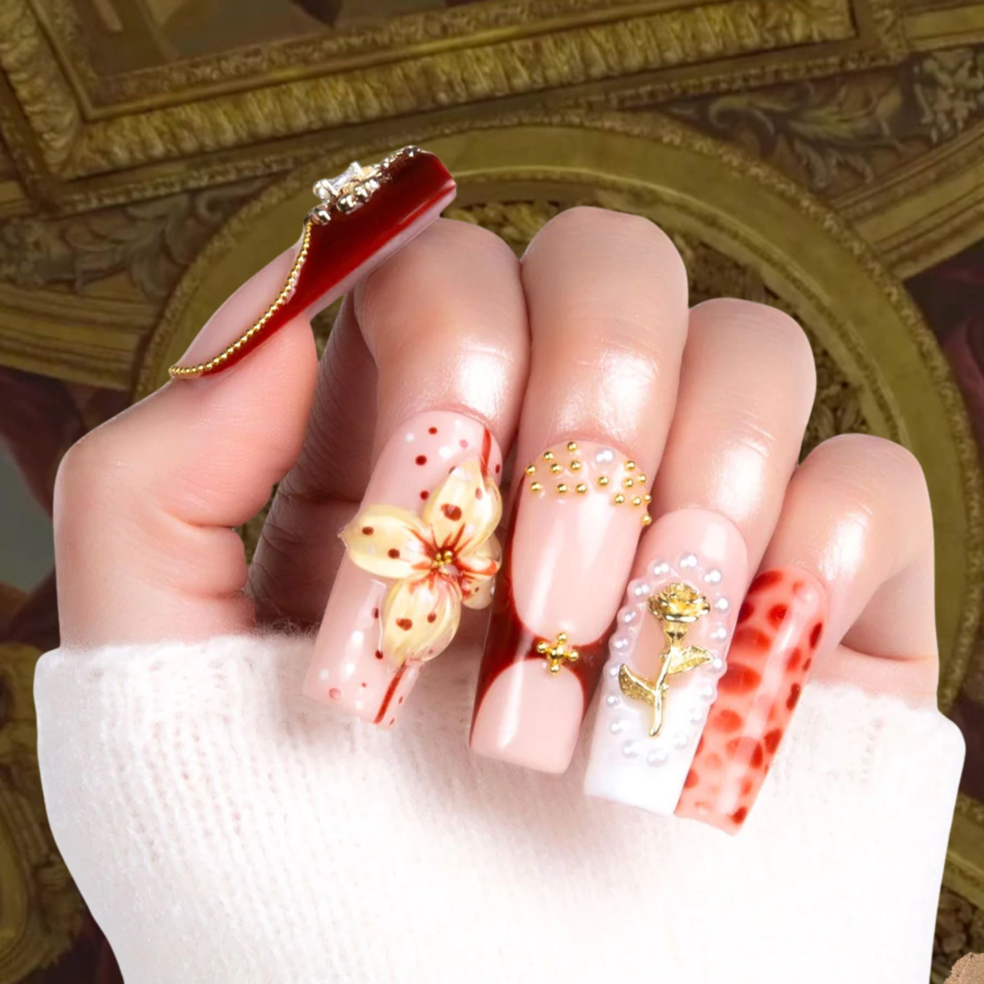 Vintage Boho Chic Handmade Nails H365
