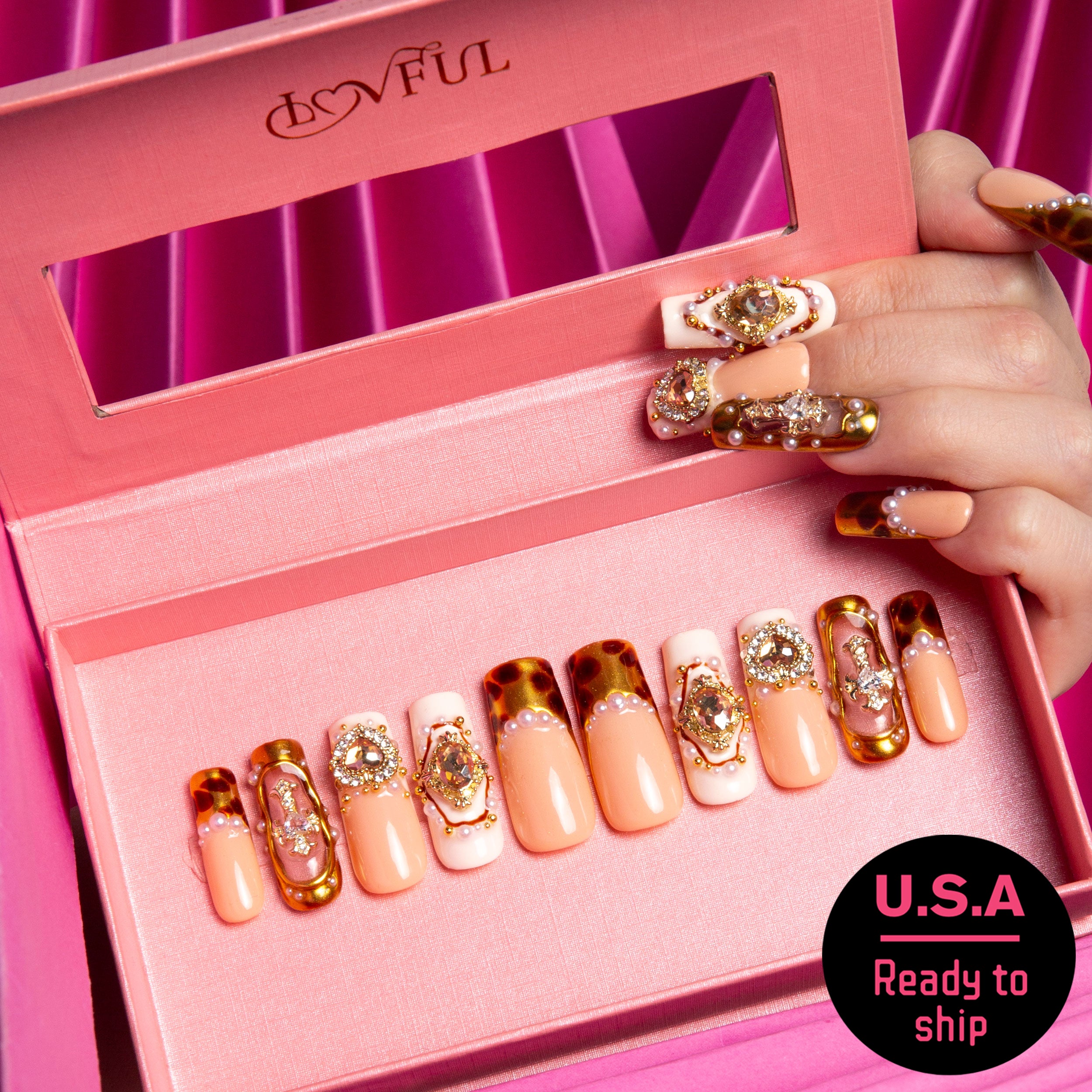 Regal Romance Handmade Square Nails H366 RTS