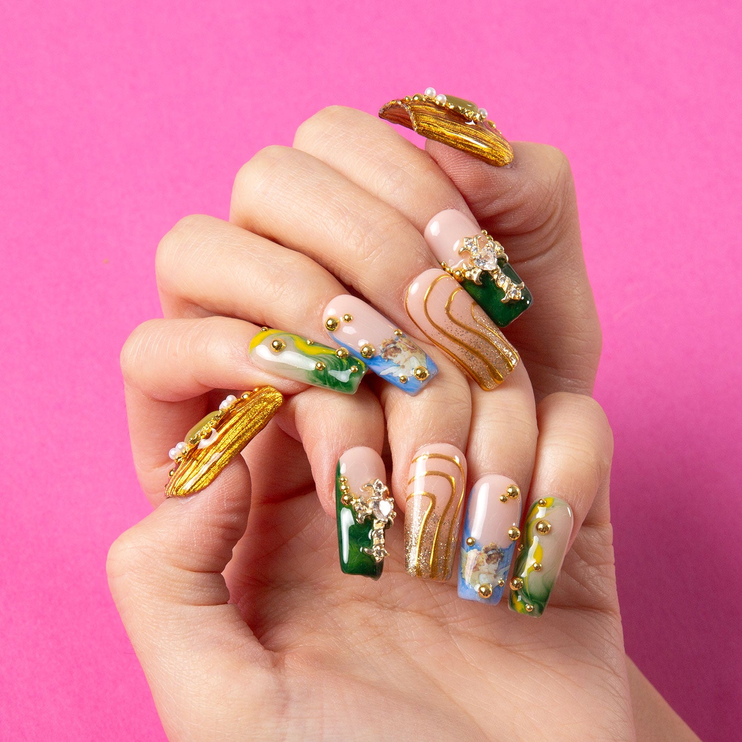 Divine Delights Handmade Square Nails H367 RTS