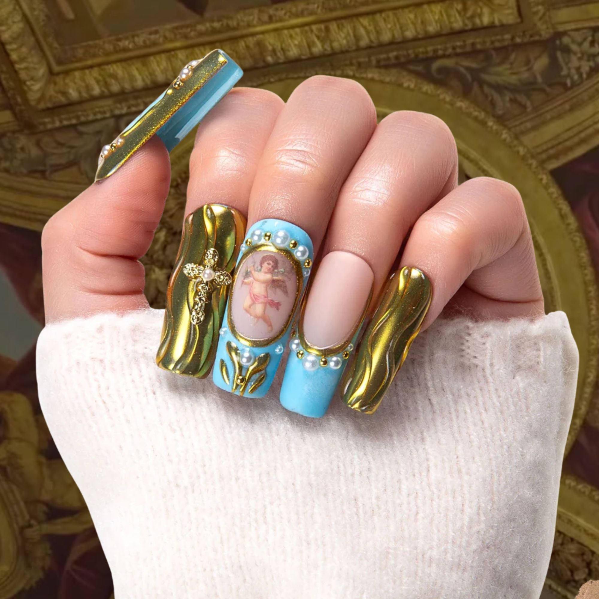 Angelic Embrace Handmade Nails H372