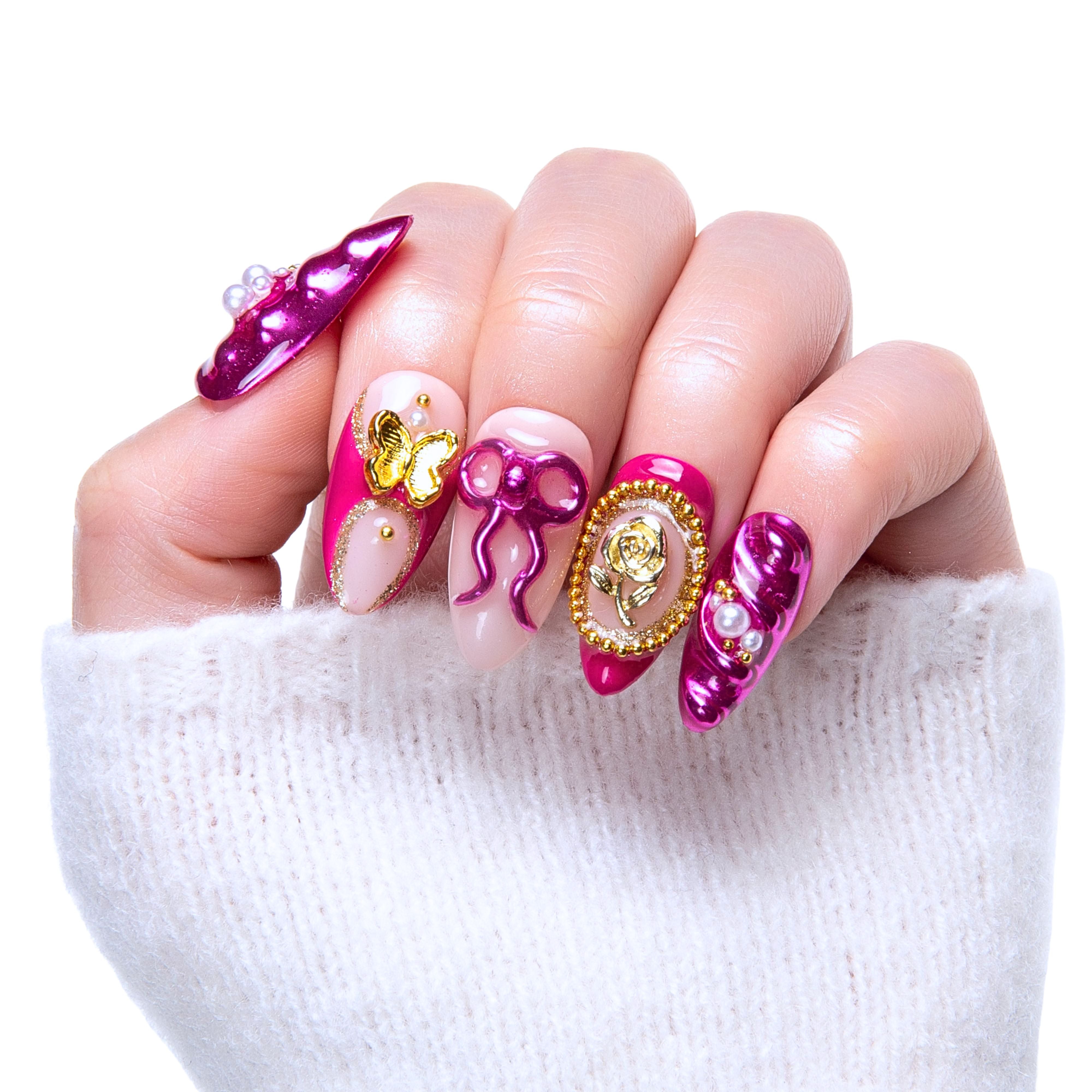 Fuchsia Wonderland Handmade Nails H373