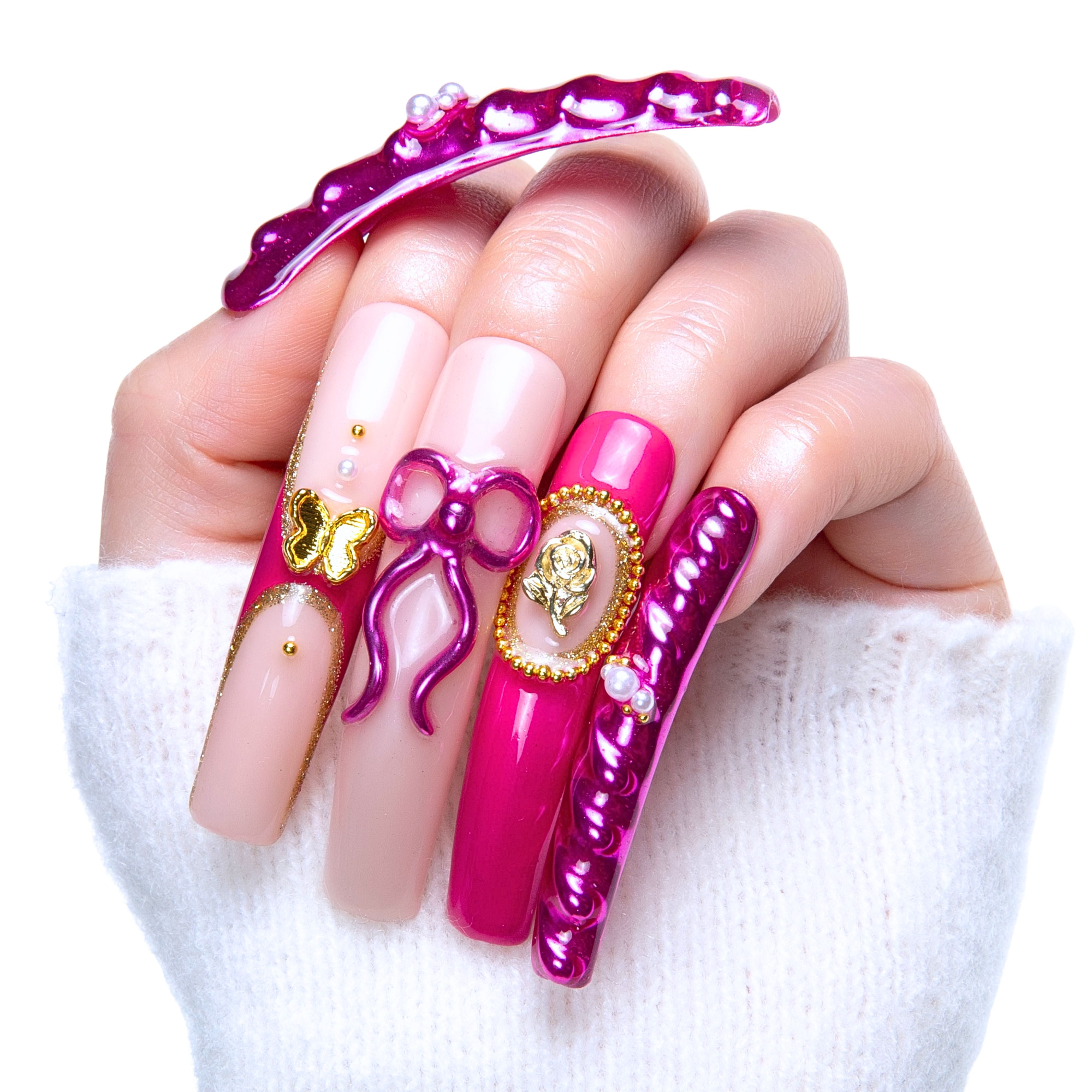 Fuchsia Wonderland Handmade Nails H373