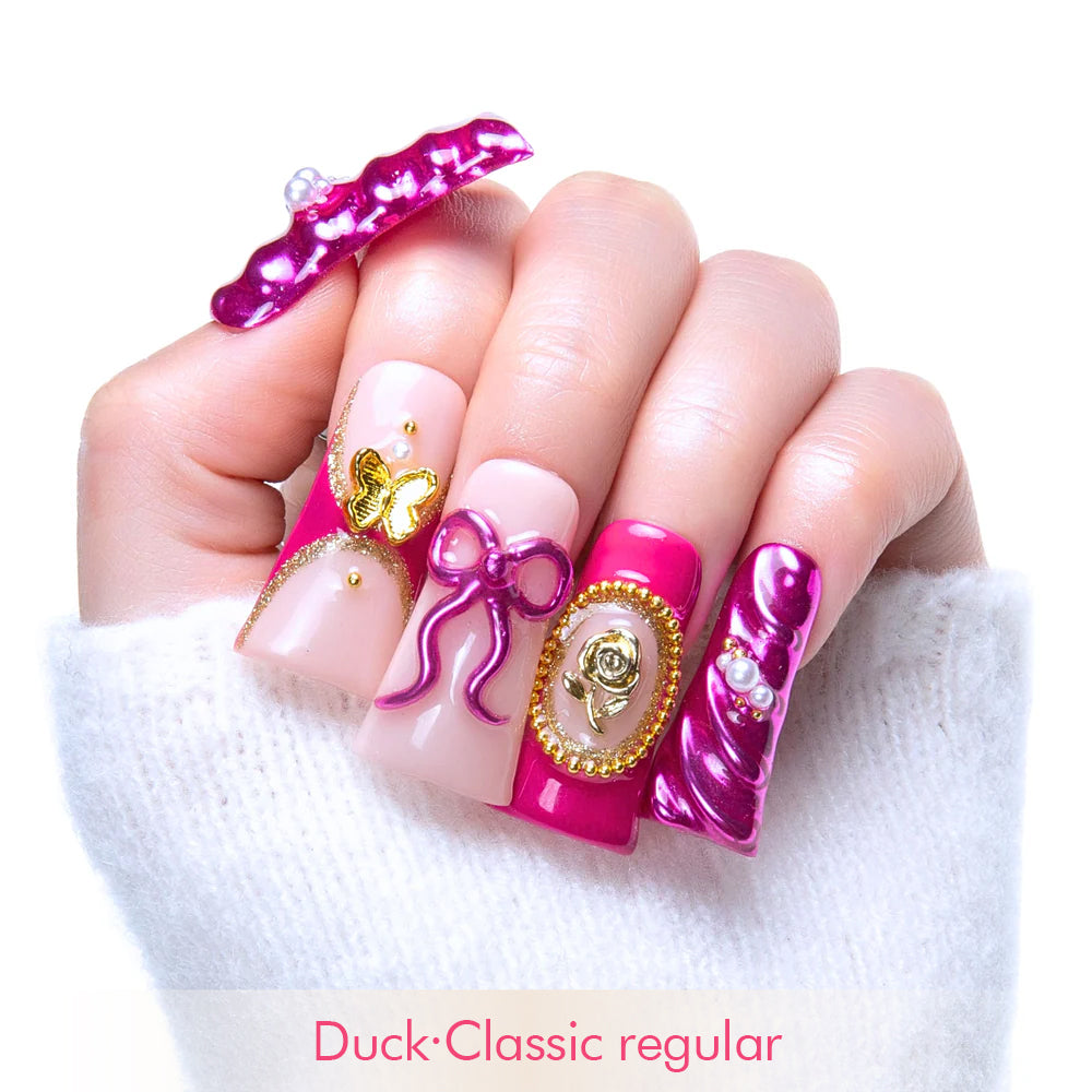 Fuchsia Wonderland Handmade Nails H373