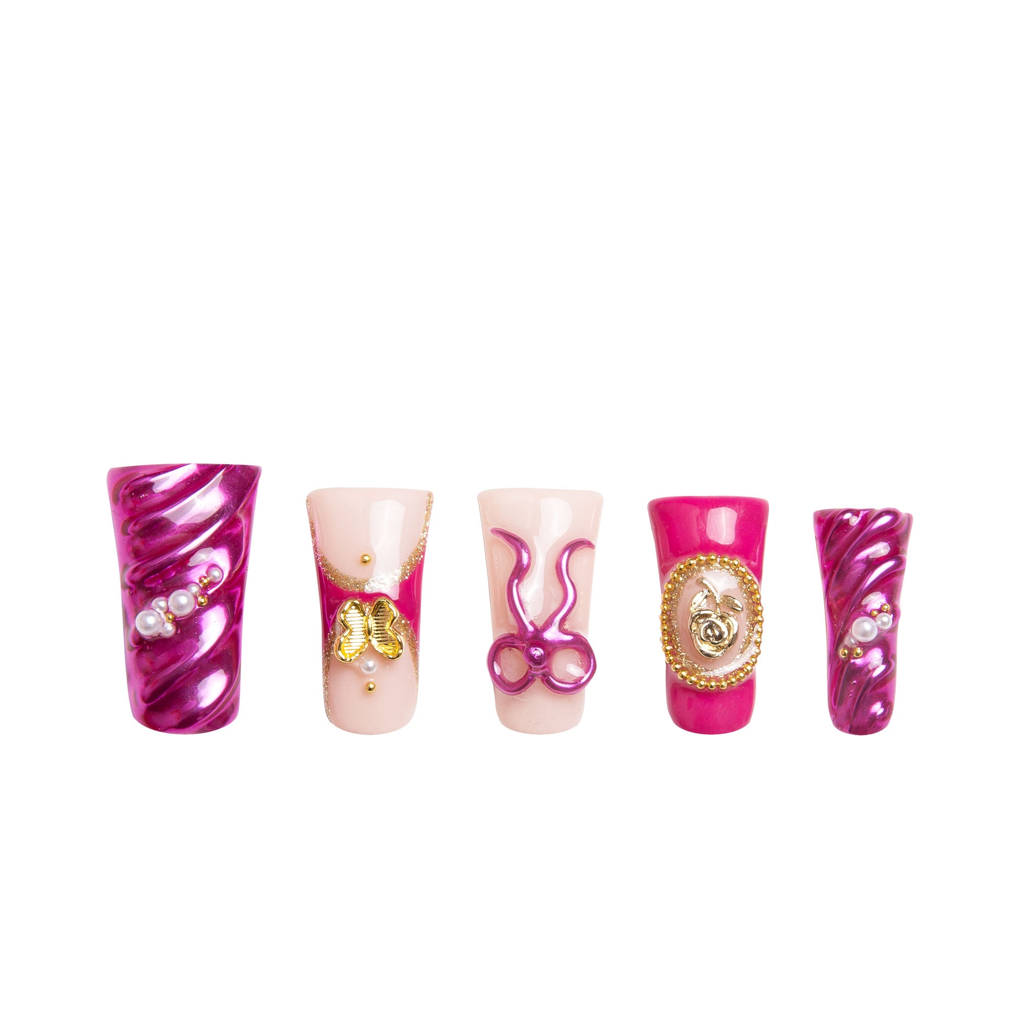 Fuchsia Wonderland Handmade Nails H373