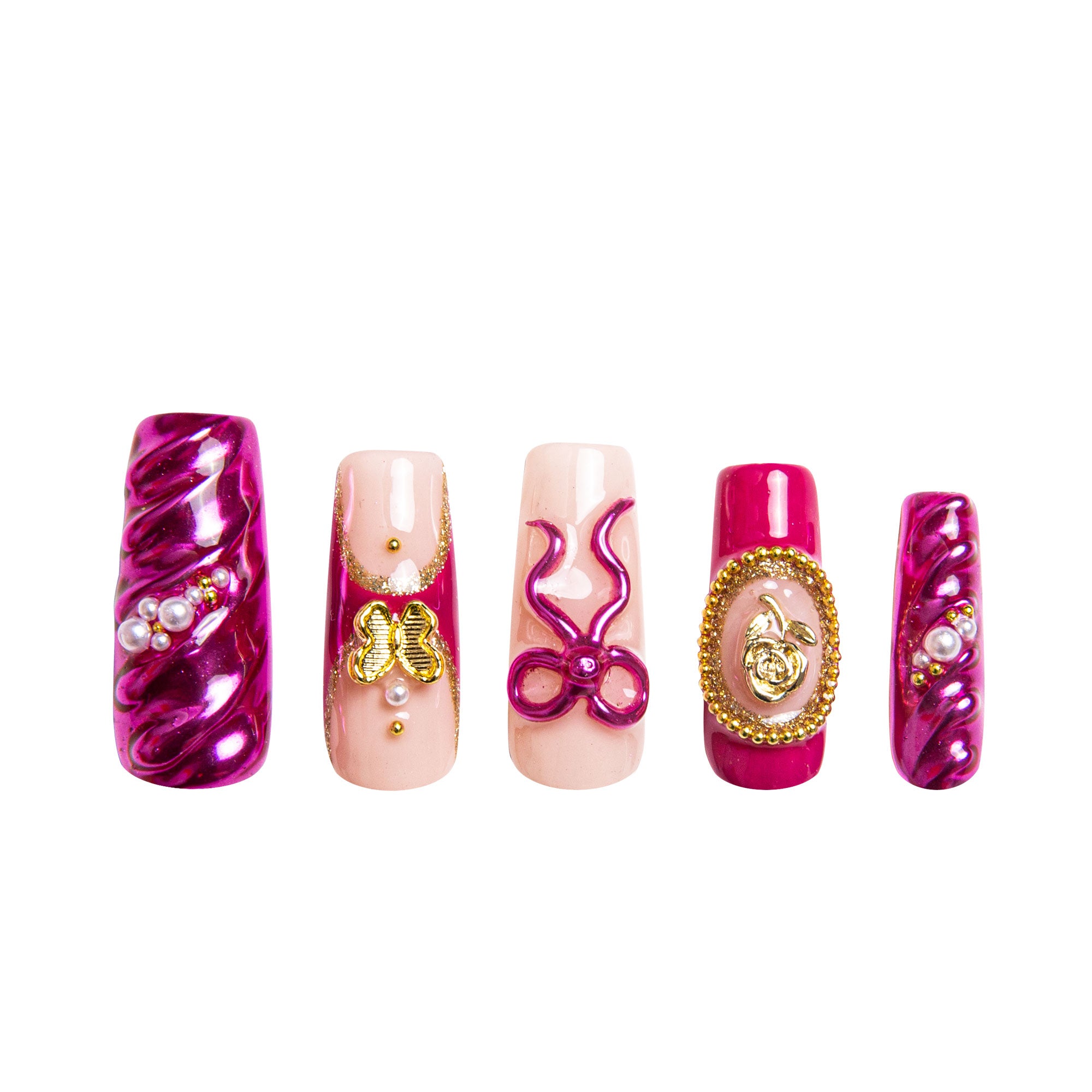 Fuchsia Wonderland Handmade Nails H373